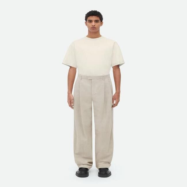 Bottega Veneta o1loc1c0125 739560 Printed Leather Trousers in Light Beige Size US 32 / EU 48 - 1 Thumbnail