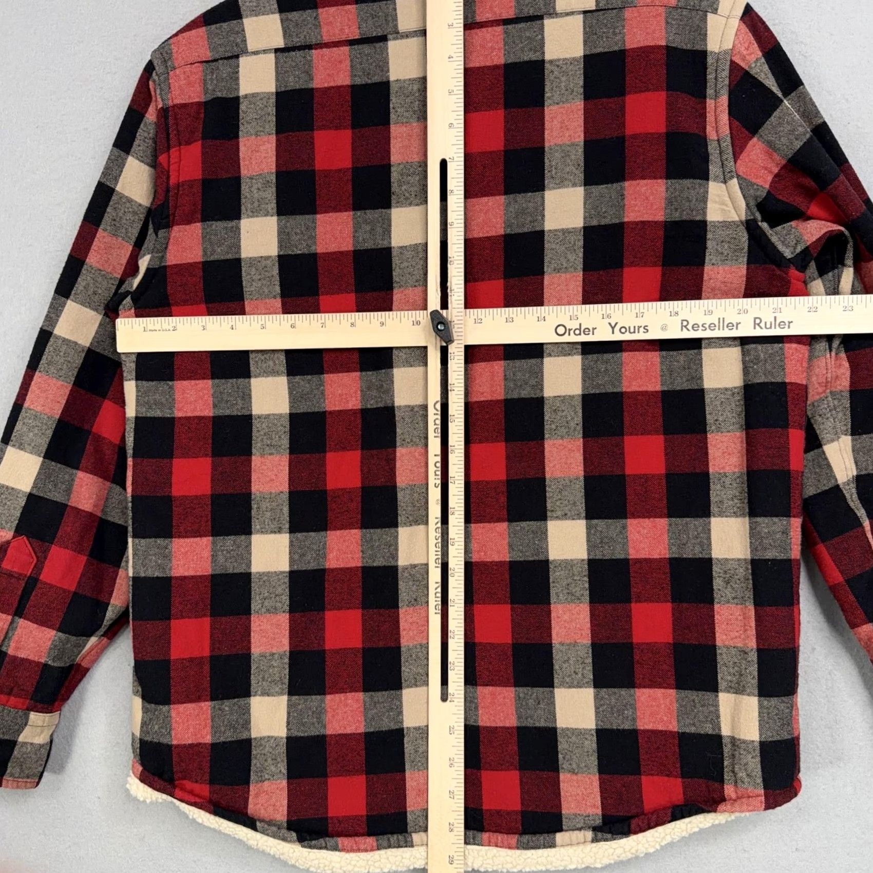 J.Crew J.CREW Mens Jacket Red Plaid Sherpa Lined Flannel Button Front Shacket Size US M / EU 48-50 / 2 - 7 Thumbnail