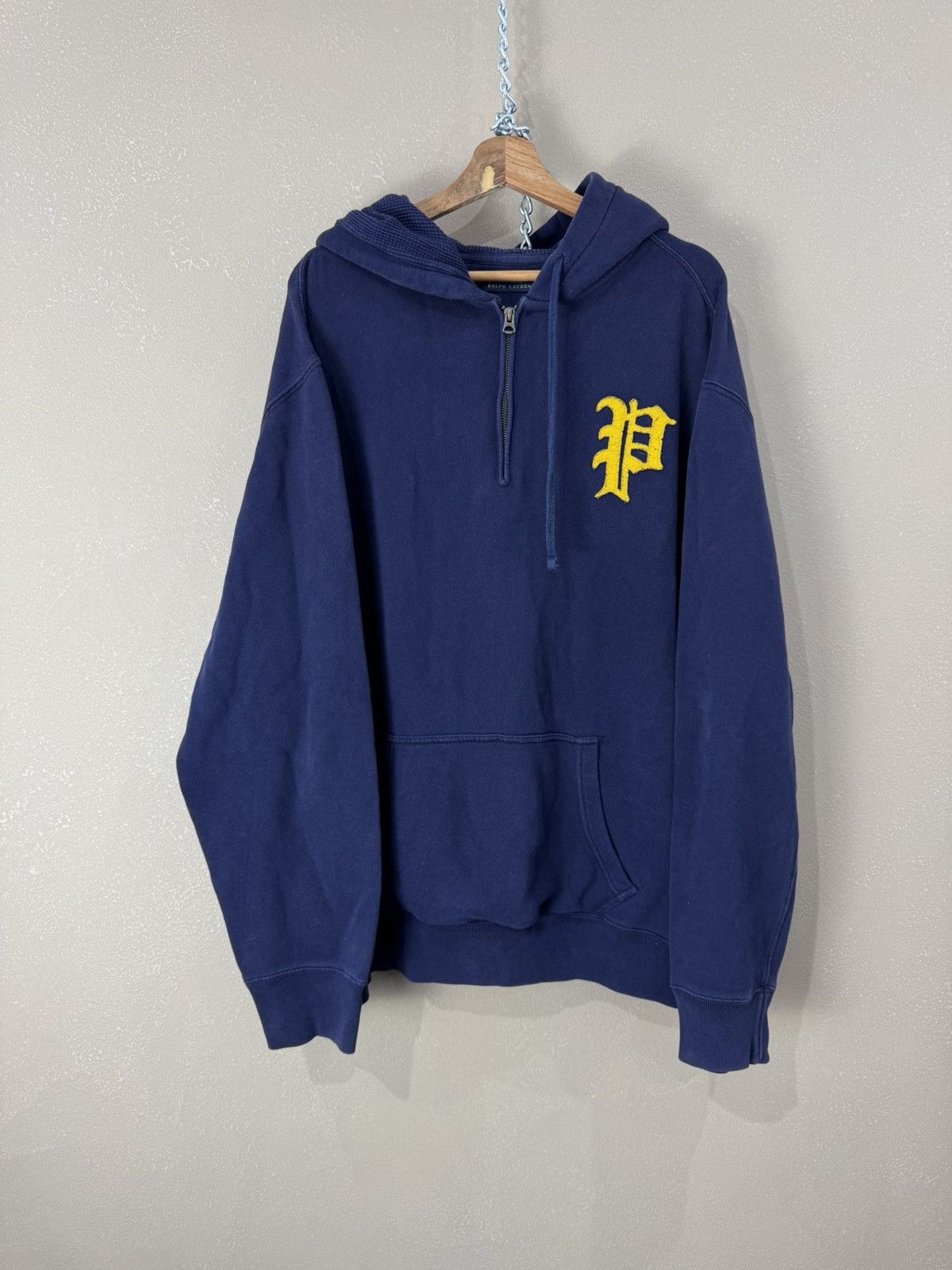 Polo Ralph Lauren Vintage PRL Blue Polo Ralph Lauren Hoodie Big Logo Size US XXL / EU 58 / 5 - 1 Thumbnail