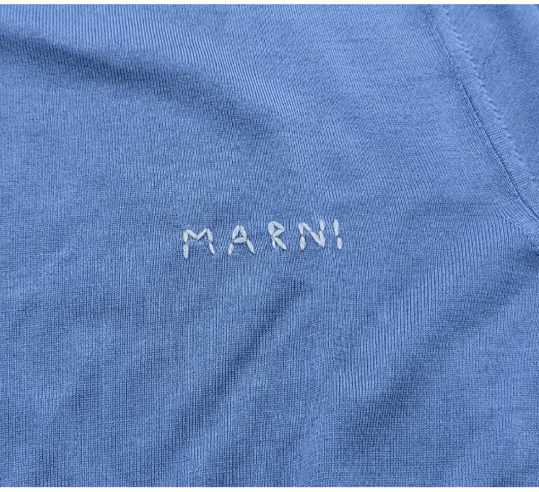 Marni MARNI Wool Logo Mockneck Sweater Light Blue 52 Size US L / EU 52-54 / 3 - 3 Thumbnail