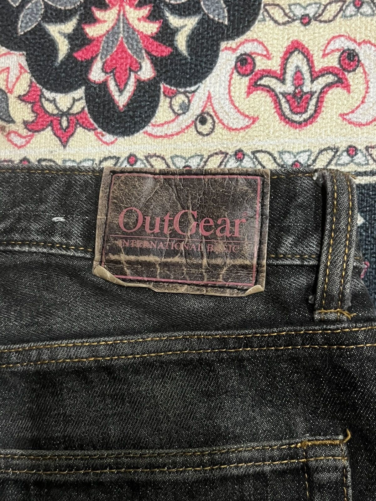 JNCO ⚡️Baggy⚡️Vintage Japanese Brand Brownish Black Frayed Leg Jean Size US 34 / EU 50 - 7 Thumbnail