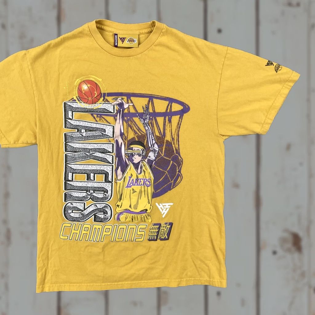 Vintage Los Angeles x Hypeland Lakers Shirt Mens M Yellow USA Basketball T-Shirt Crew Neck Short Sleeve Made in USA Size US M / EU 48-50 / 2 - 1 Thumbnail