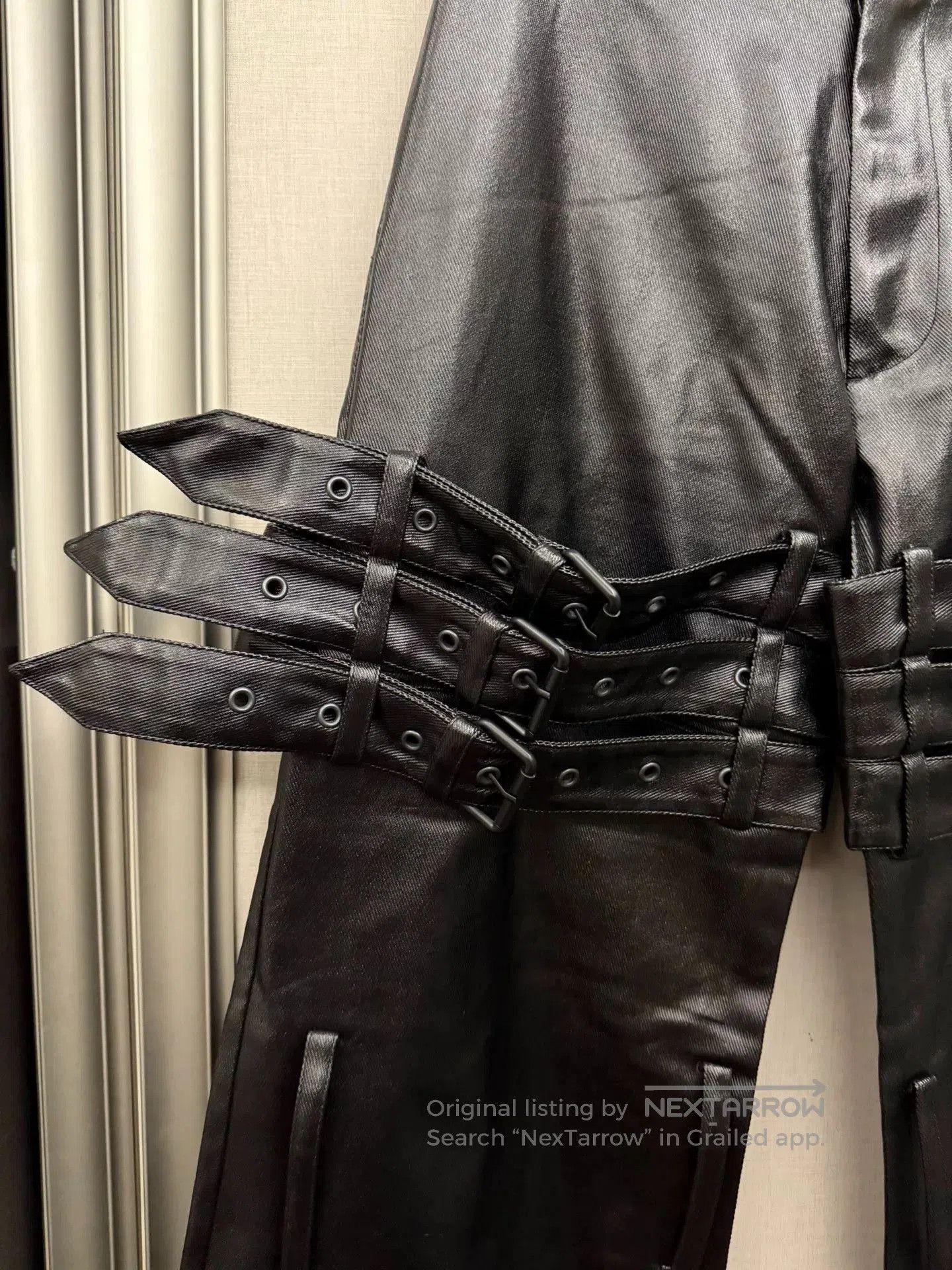 Ximon Lee stylish black faux leather wide. Size 30" / US 8 / IT 44 - 3 Thumbnail