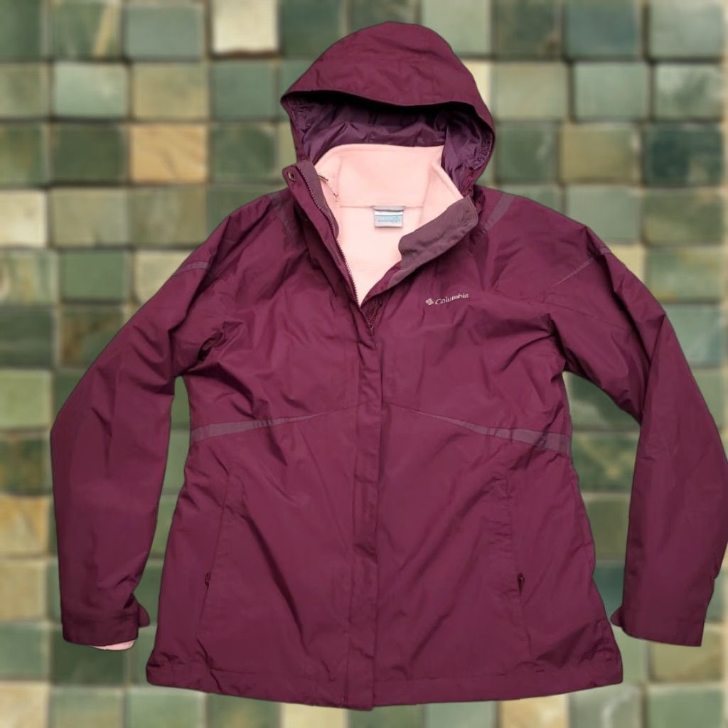 Vintage Columbia Interchange Jacket Womens L Purple Ski Outdoors 3in Fleece Liner System Size M / US 6-8 / IT 42-44 - 1 Thumbnail