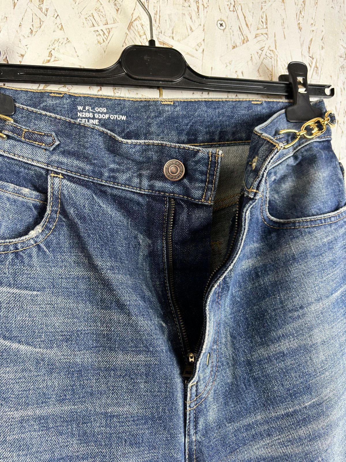 Celine Celine Triomphe Signature Cut Off Washed Flare Jeans Size 28" / US 6 / IT 42 - 5 Thumbnail