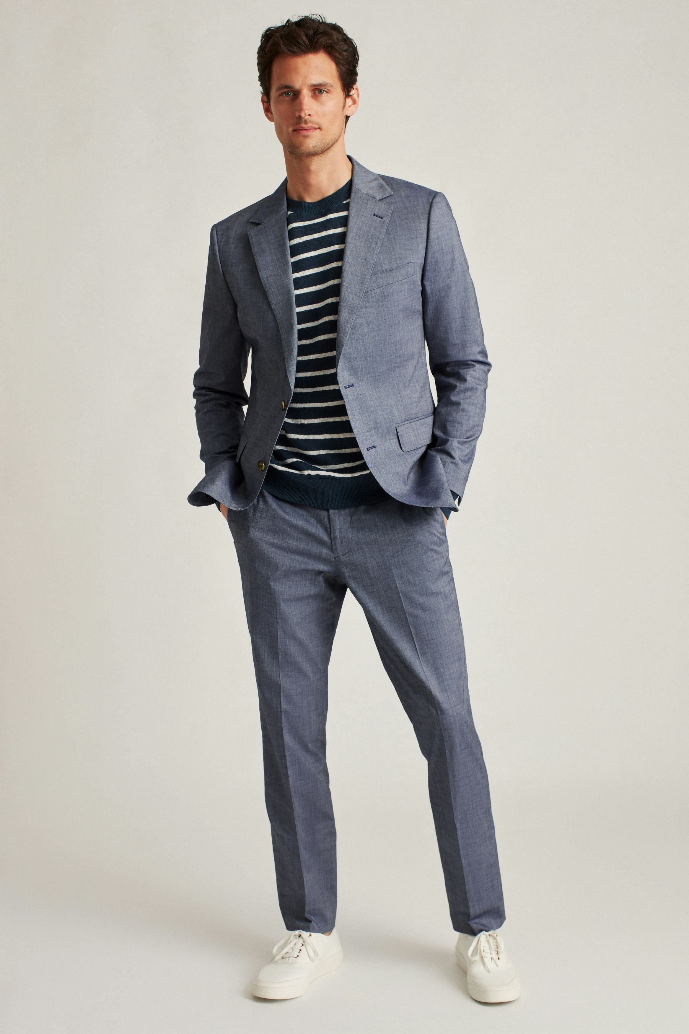 Bonobos Bonobos • Stretch Chambray Suit Gray • 40R / 34 Size 40R - 1 Thumbnail