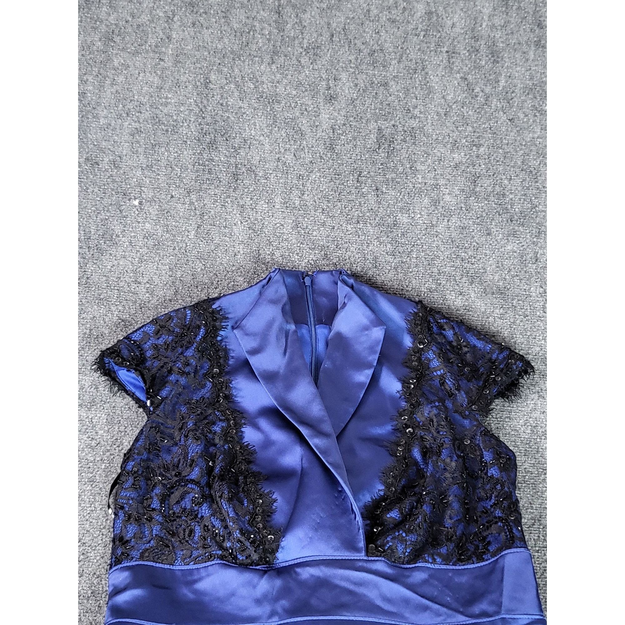 Tadashi Shoji Vintage Tadashi Shoji Lace Shift Dress Women Sz 12 Blue Blac Size XL / US 12-14 / IT 48-50 - 3 Thumbnail