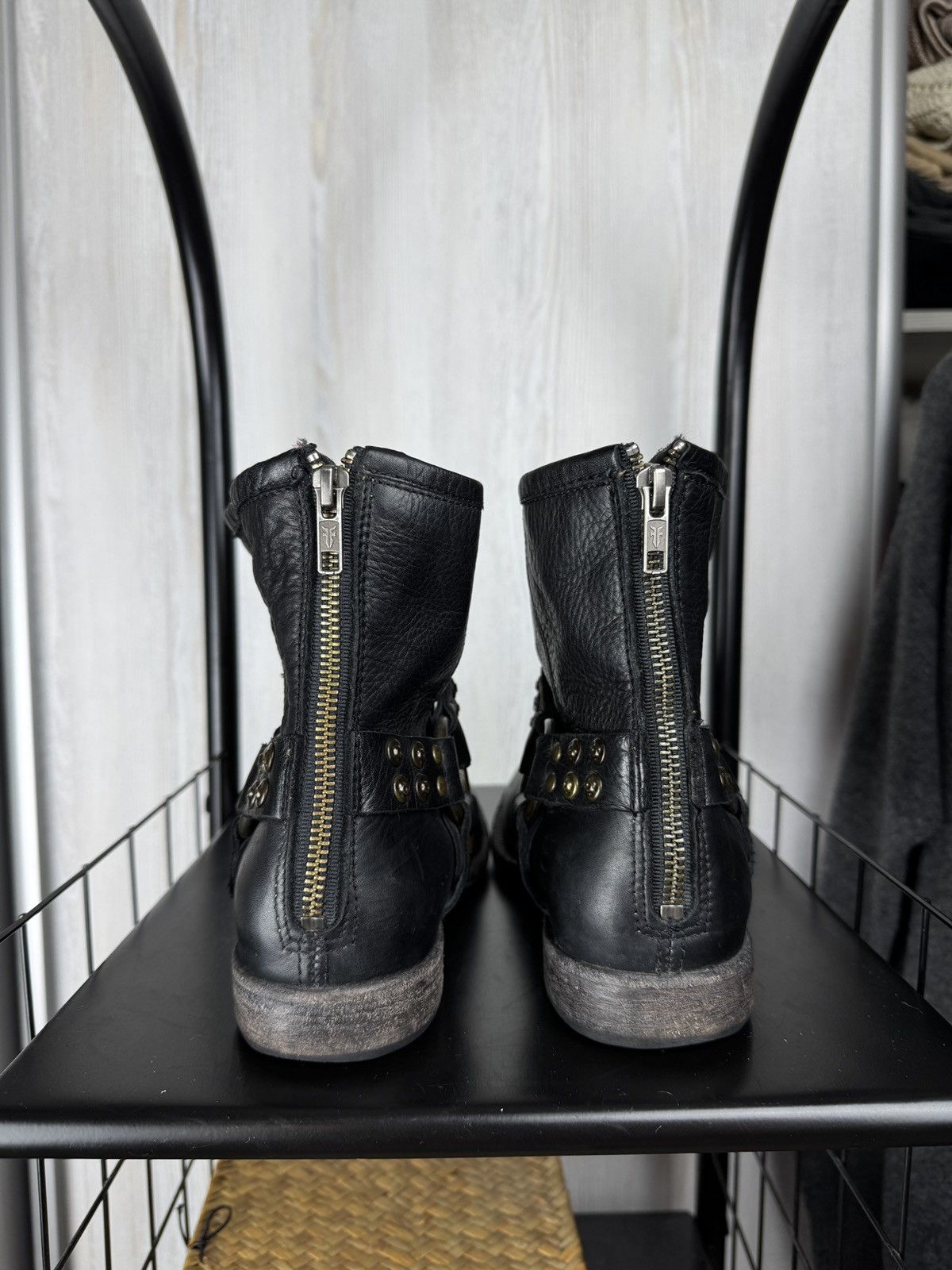 Frye Frye Phillip Studded Harness Boots Mid Calf Leather Studs 9B Size US 9 / IT 39 - 11 Thumbnail