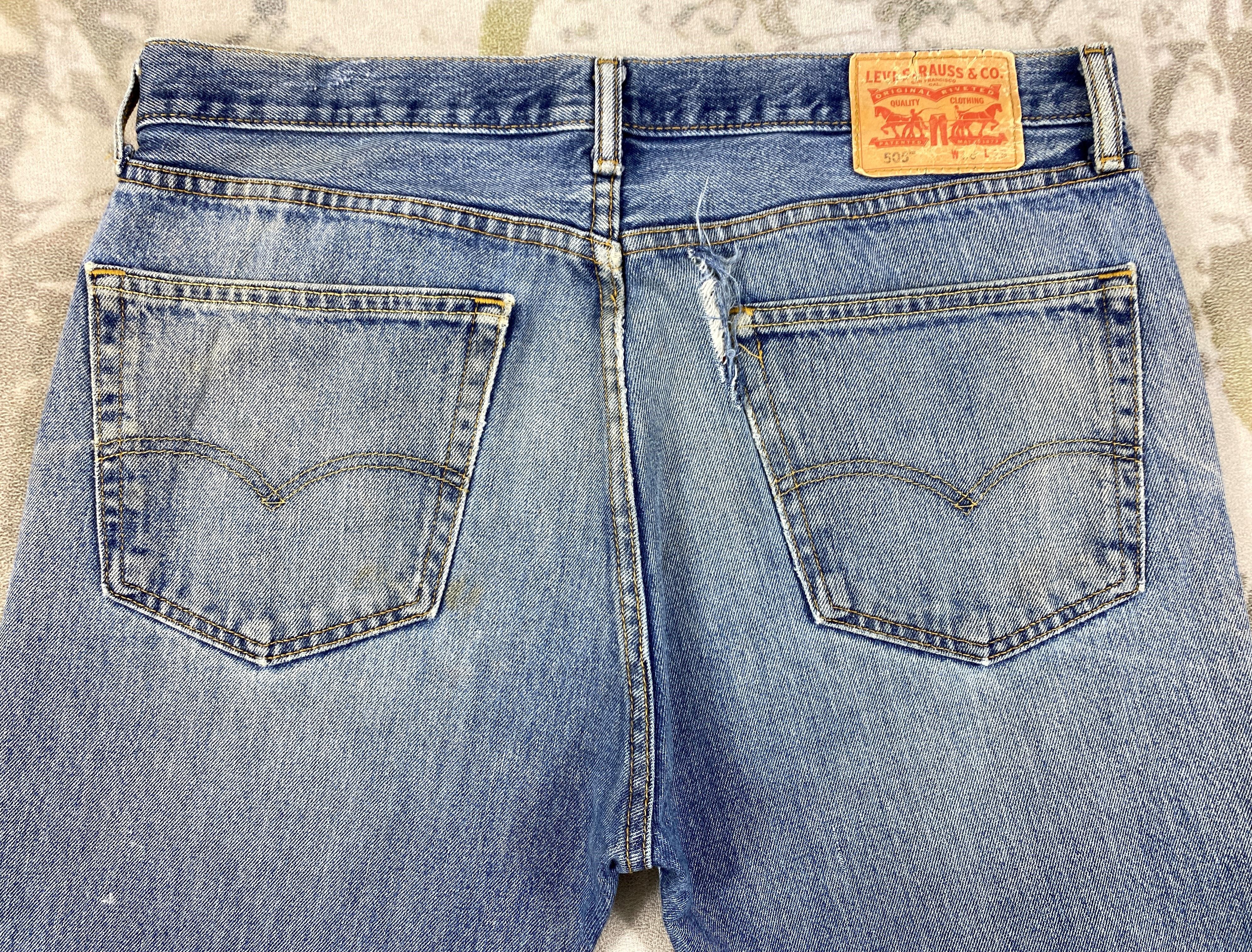 Levi's Distressed Blue Vintage Levi's 505 Jeans 36x29 Denim JN1764 Size US 36 / EU 52 - 4 Thumbnail