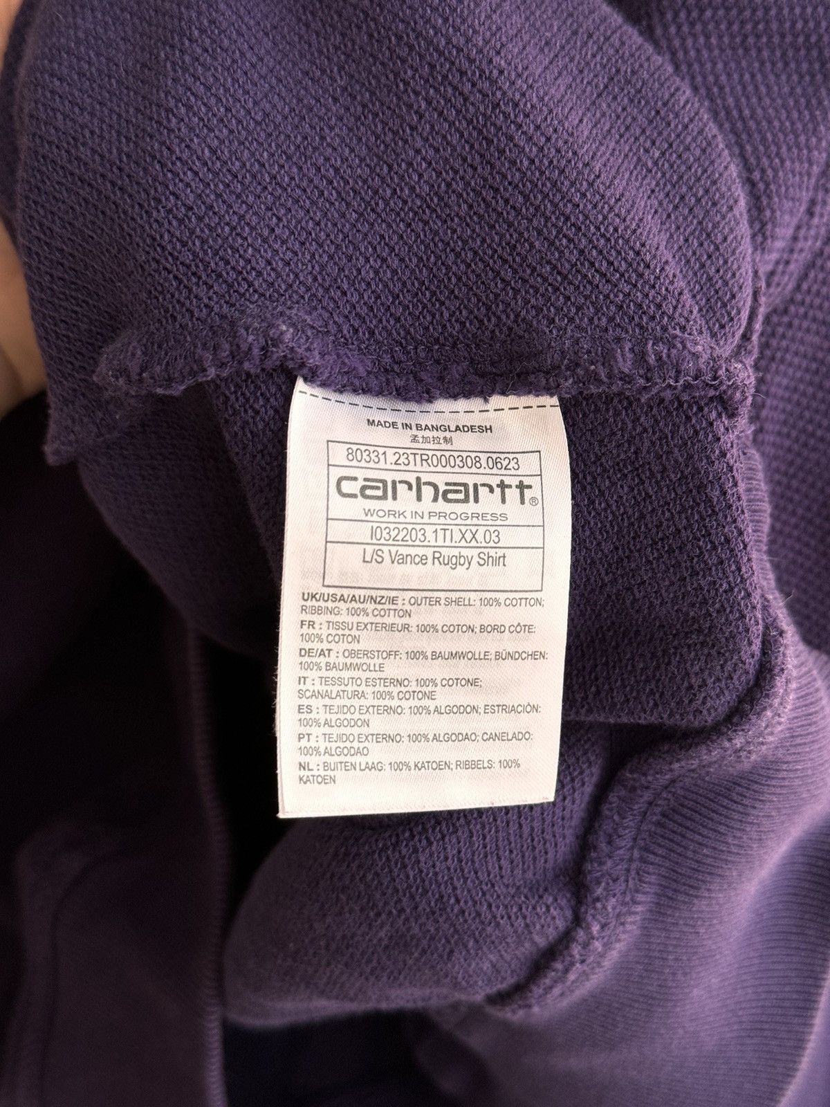 Carhartt × Carhartt Wip × Vintage Vintage Carhartt WIP Purple Heavyweight Vance Rugby Shirt Size US S / EU 44-46 / 1 - 8 Thumbnail
