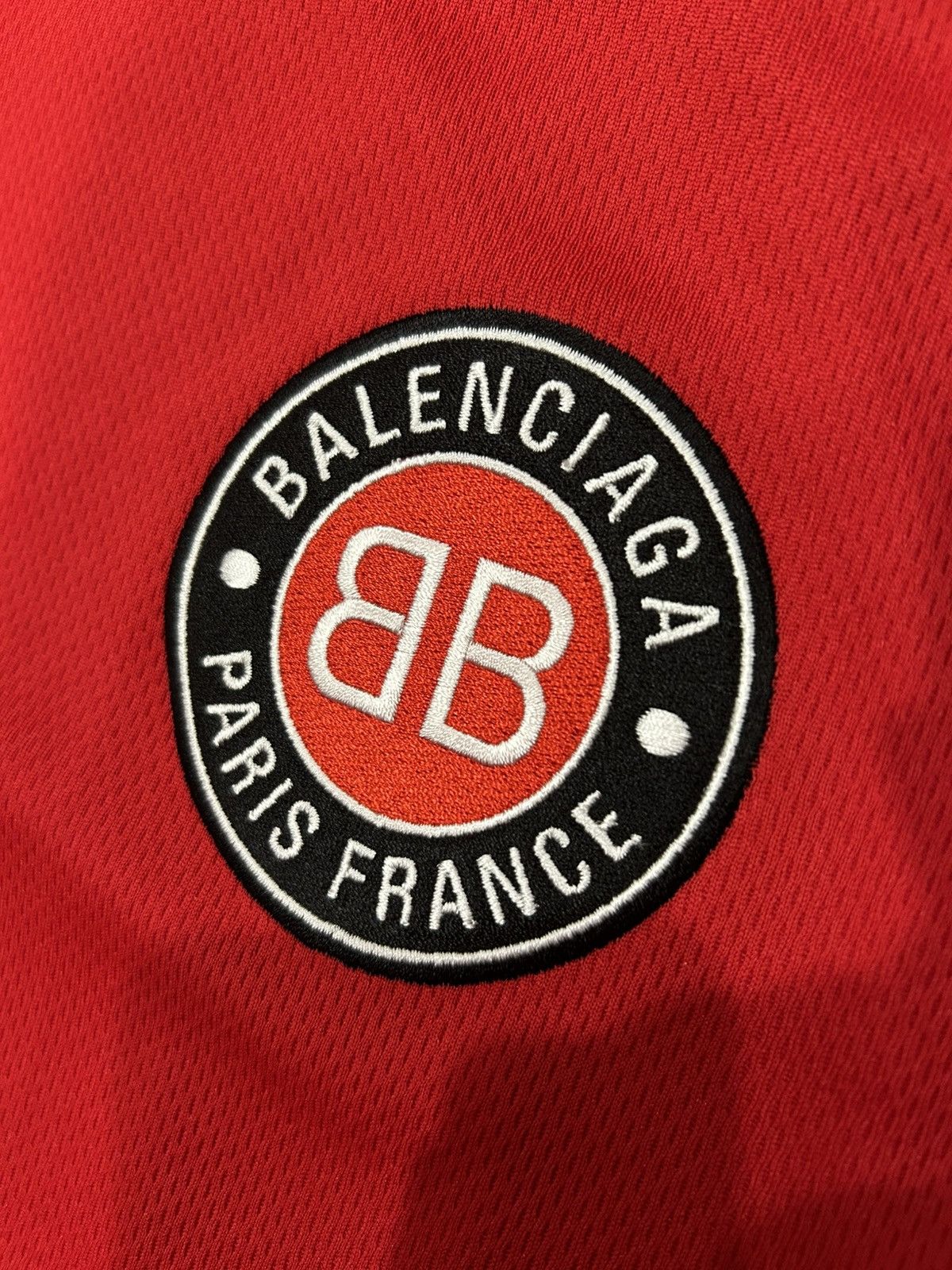 Balenciaga RED & WHITE LOGO SOCCER T-SHIRT Size US XS / EU 42 / 0 - 3 Thumbnail