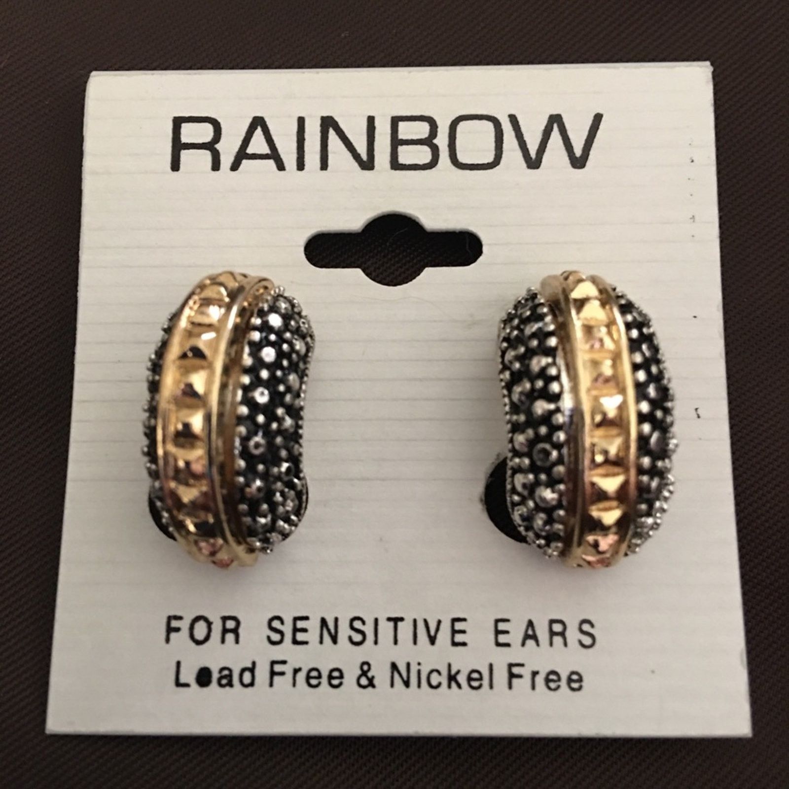 Rainbow Rainbow silver & gold tone clip earrings Size ONE SIZE - 1 Thumbnail