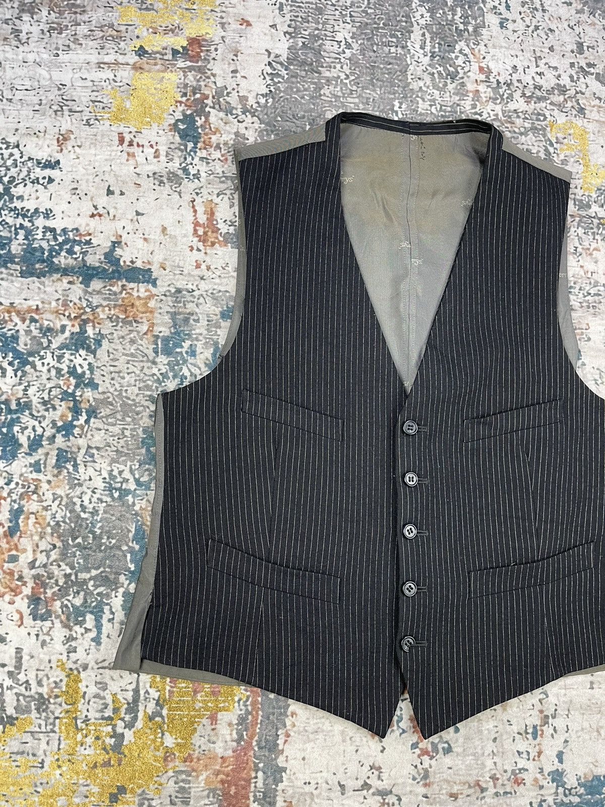 Burberry Vtg Burberry Full Printed Striped Suit Vest Size US S / EU 44-46 / 1 - 3 Thumbnail
