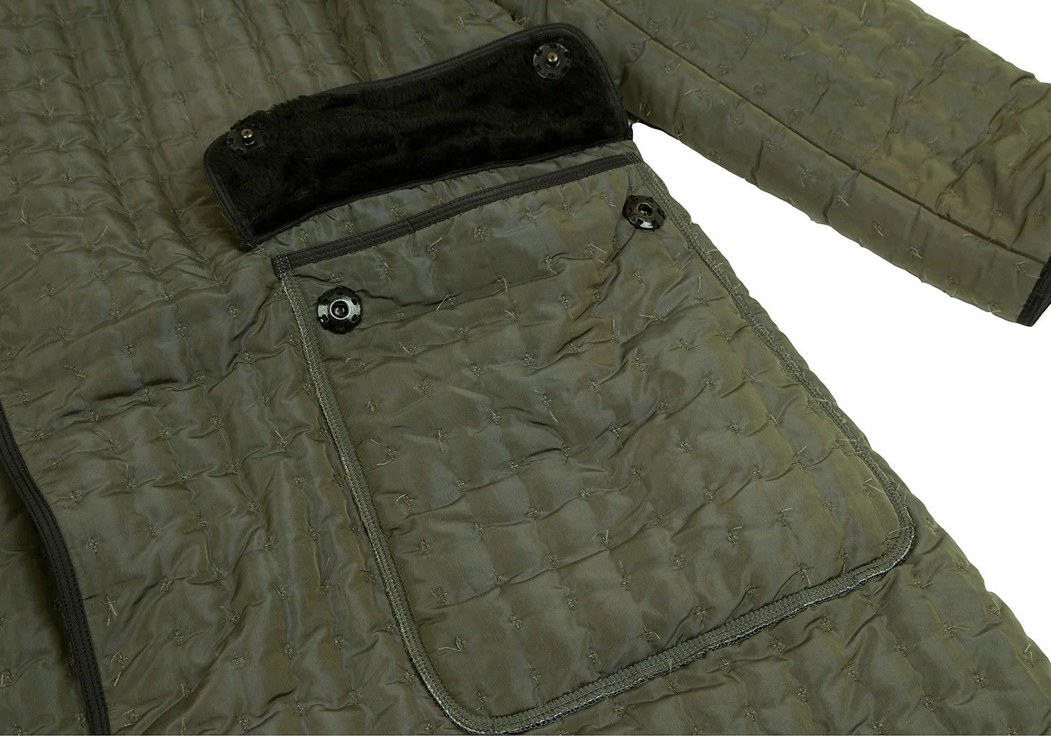 Jean Paul Gaultier Snap Button Coat in Khaki and Black, Size 48 Size US M / EU 48-50 / 2 - 8 Thumbnail