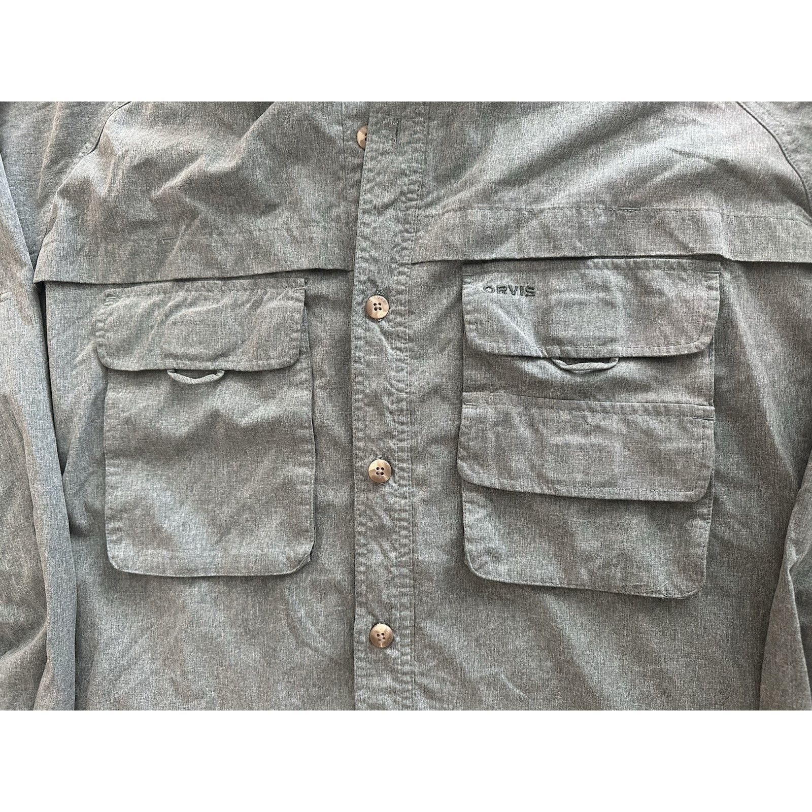 Orvis Orvis Green Long Sleeve Roll Tab Button Shirt XL Gorpcore Size US XL / EU 56 / 4 - 5 Thumbnail