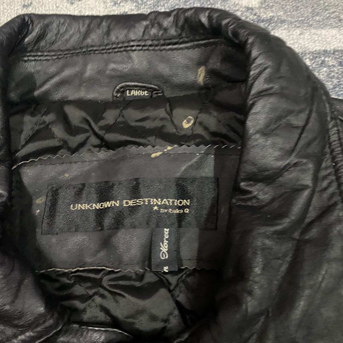Genuine Leather Vintage Unknown Destination Buckle Side Black Leather Jacket Size US L / EU 52-54 / 3 - 5 Thumbnail