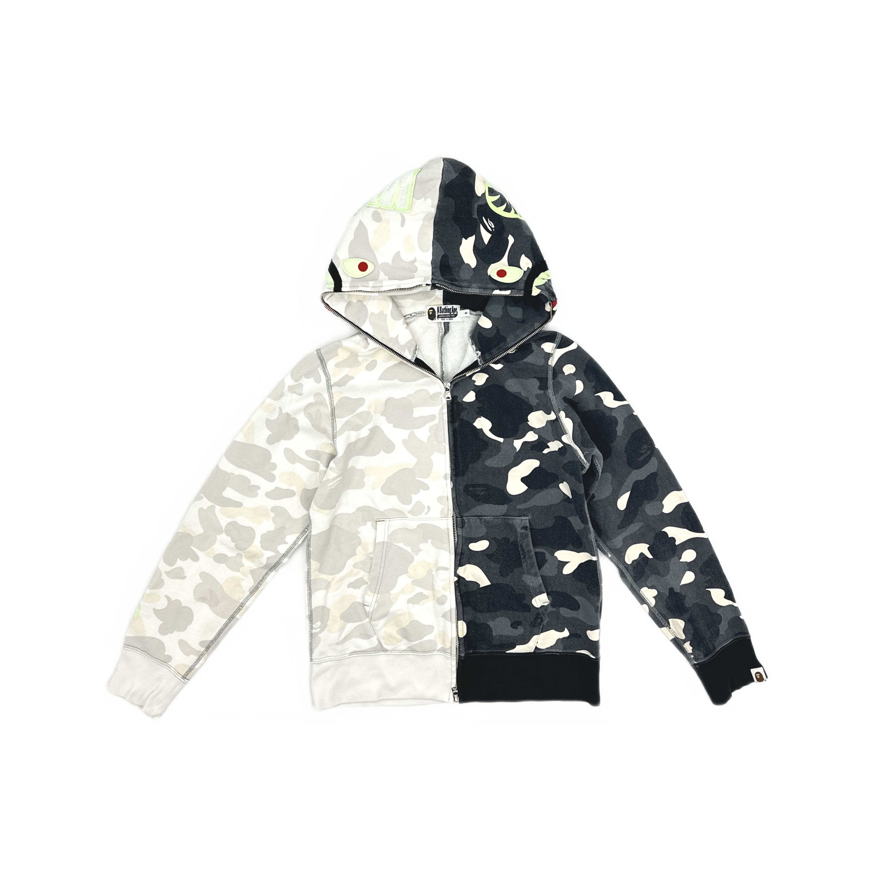 Bape A Bathing Ape Split Camo Shark Hoodie Size S Size US S / EU 44-46 / 1 - 1 Thumbnail