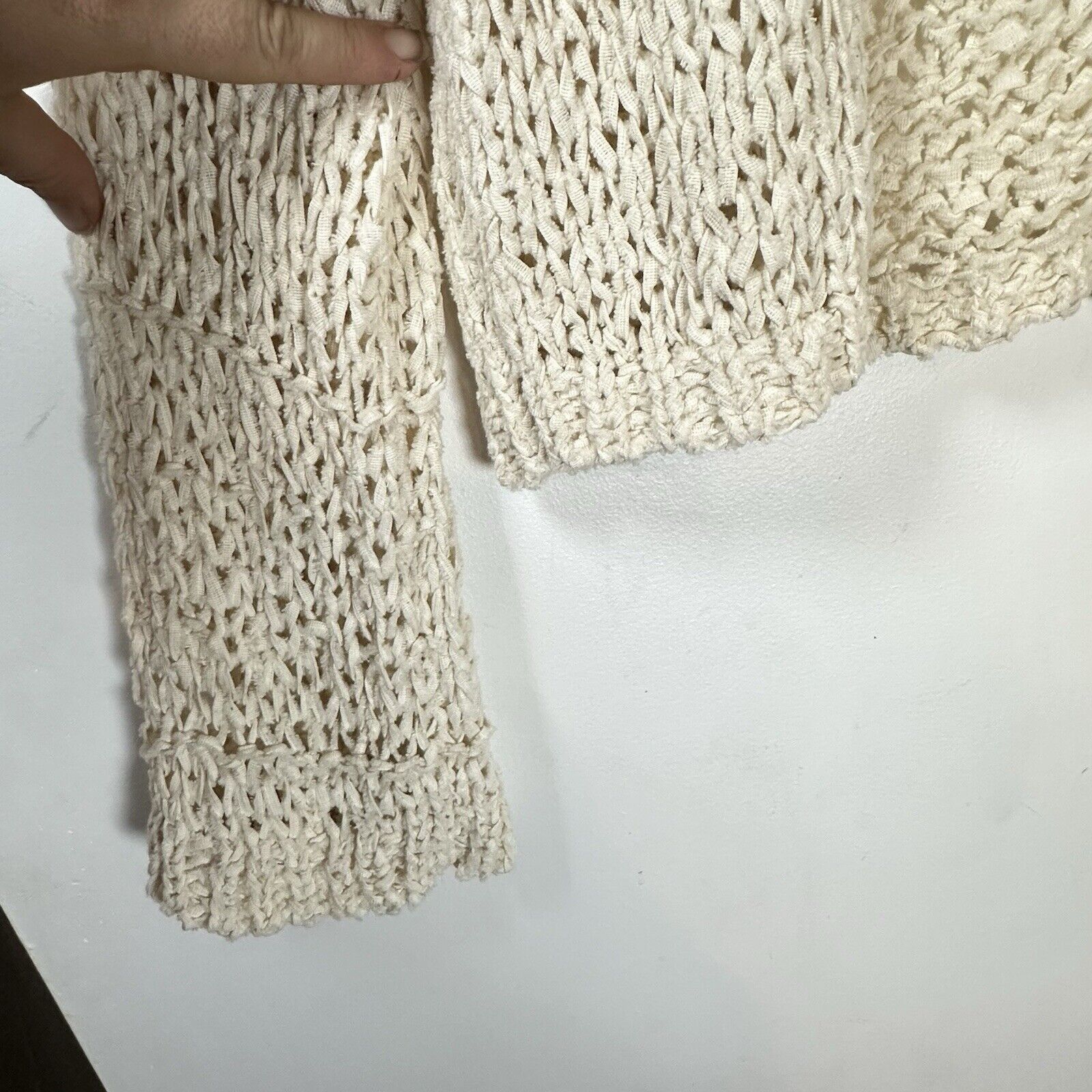 Free People Free People Daiquiri Loose Knit Cardigan crop Medium Ivory Size M / US 6-8 / IT 42-44 - 5 Thumbnail