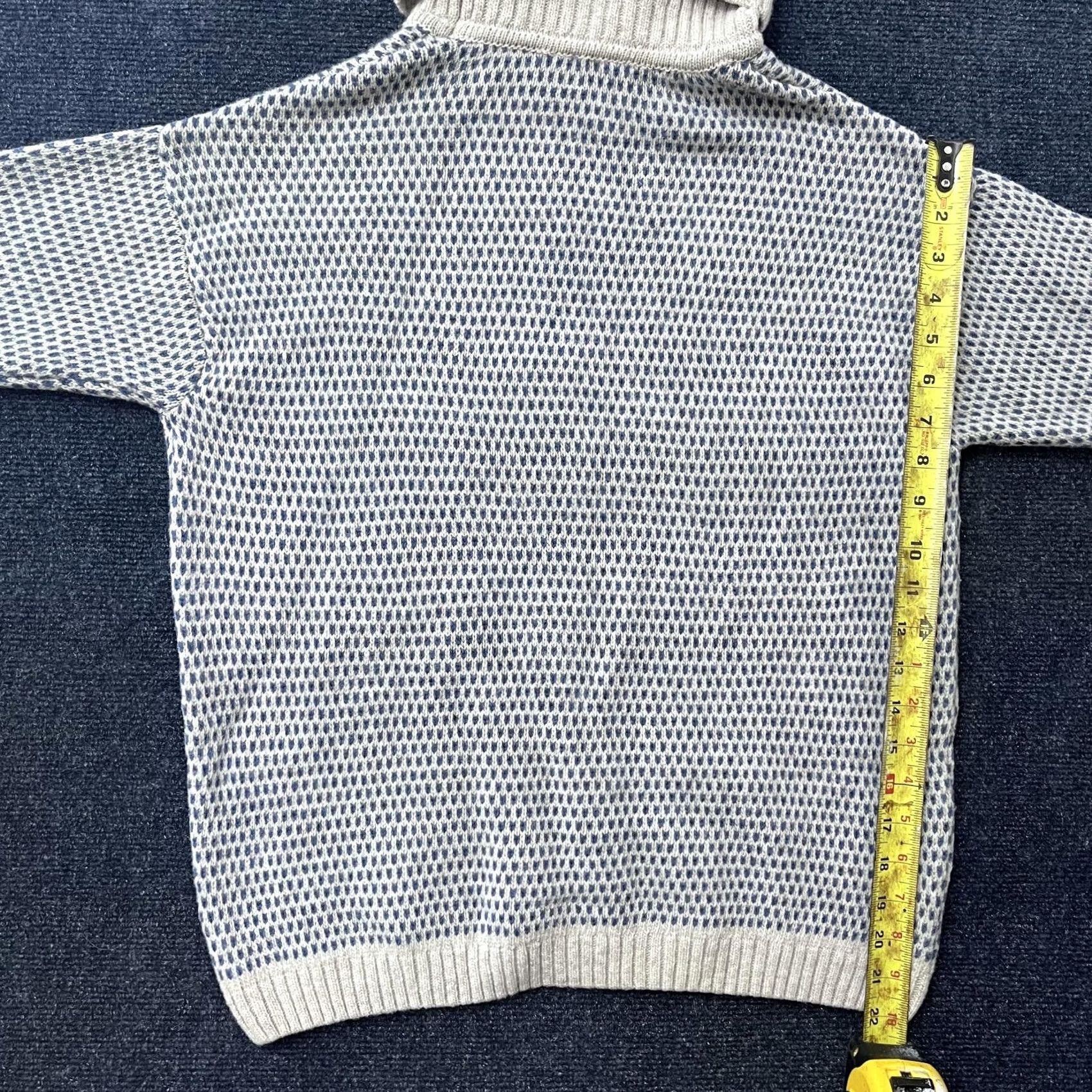 Vintage Woolovers Sweater Womens Medium Blue Cream Turtleneck Textured Knit Pullover Size M / US 6-8 / IT 42-44 - 5 Thumbnail