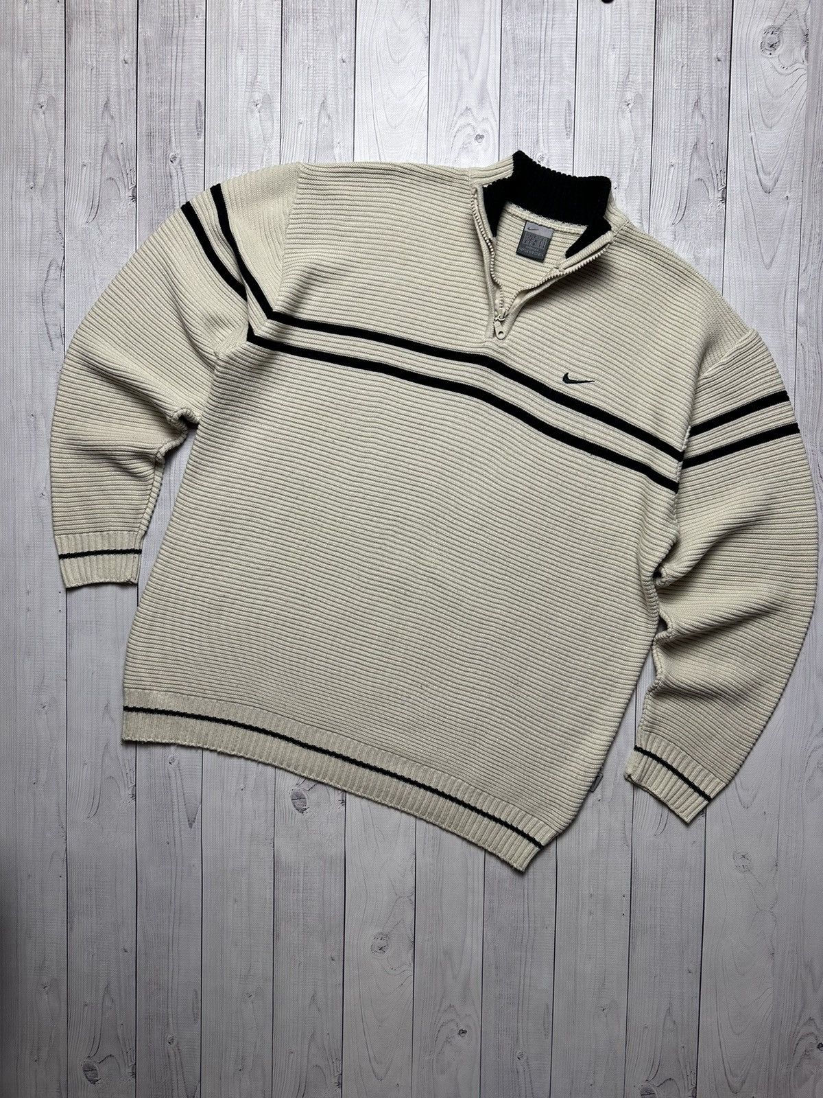 Nike × Vintage Vintage Nike Sweater zip 1/4 knitted size XXL rare Size US XXL / EU 58 / 5 - 2 Thumbnail