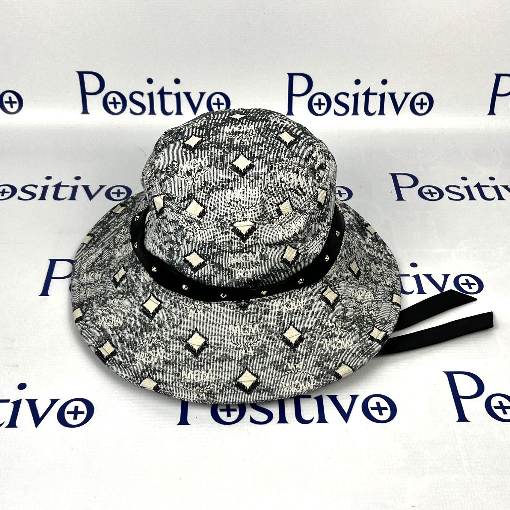 image of MCM Grey Vintage Studo Monogram Jacquard Bucket Hat One Size, Men's
