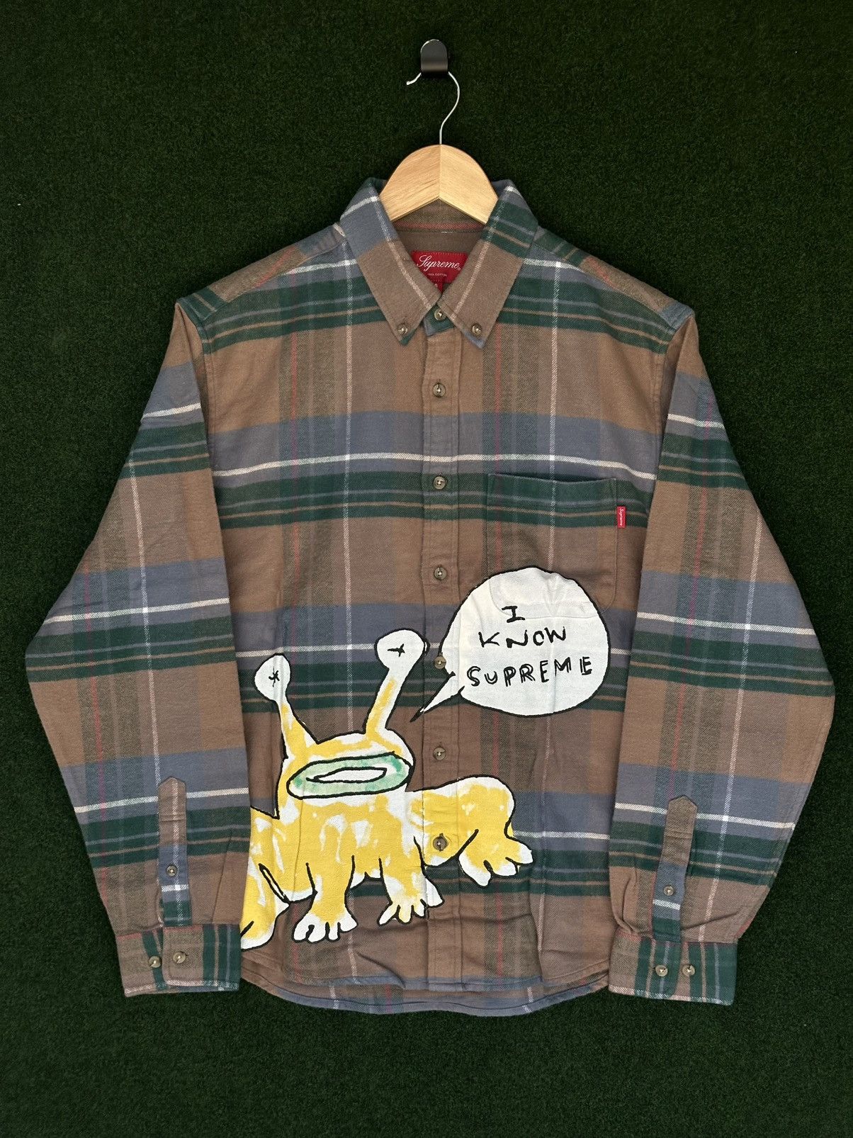 Supreme Supreme Daniel Johnston "I Know Supreme" Tan Plaid Shirt Size US S / EU 44-46 / 1 - 1 Thumbnail
