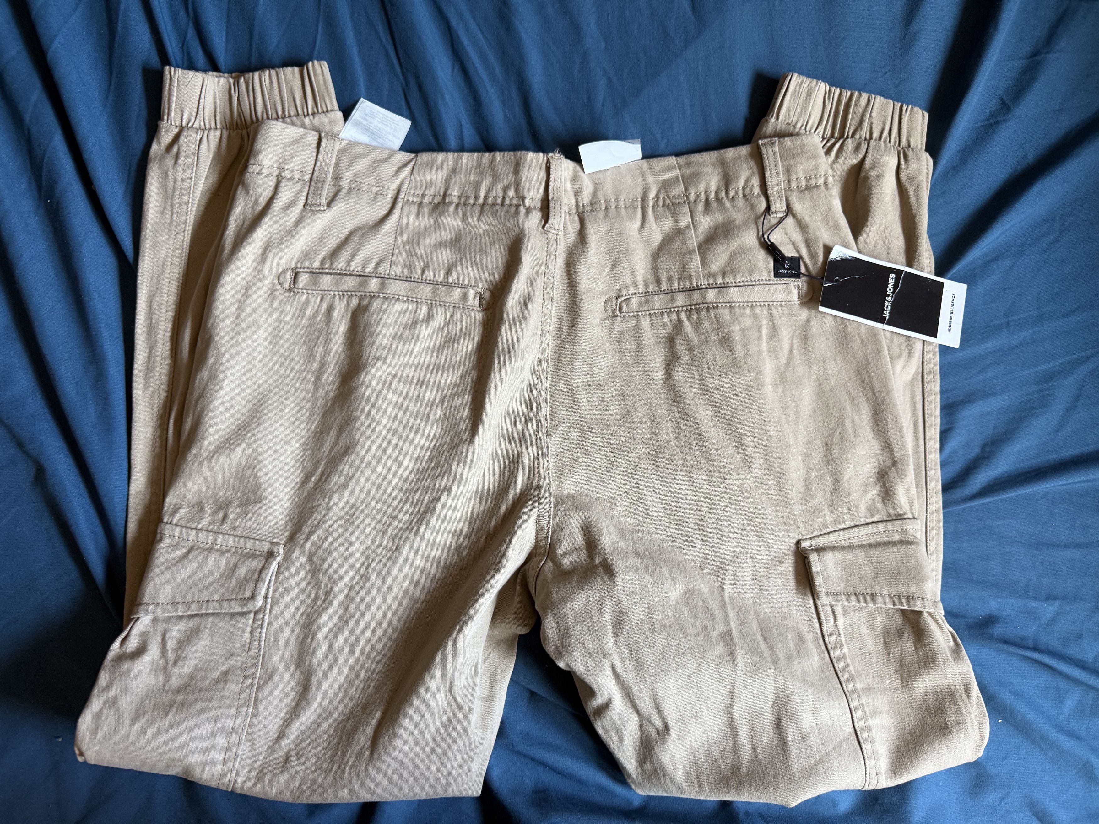 Jack & Jones JACK & JONES Slim Marco Beige Cargo Pants Joggers Mens 34x30 Size US 34 / EU 50 - 7 Thumbnail