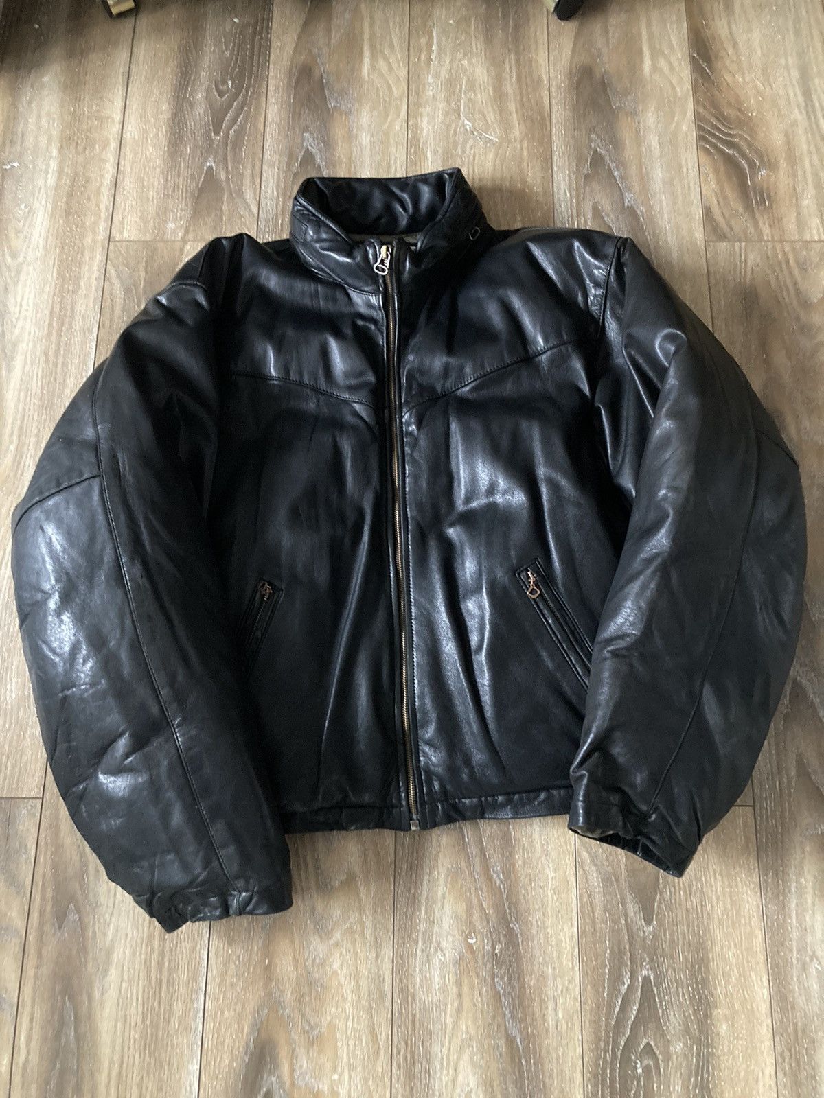 Chevignon Vintage Chevignon Leather Puffer Jacket Size US XL / EU 56 / 4 - 1 Thumbnail