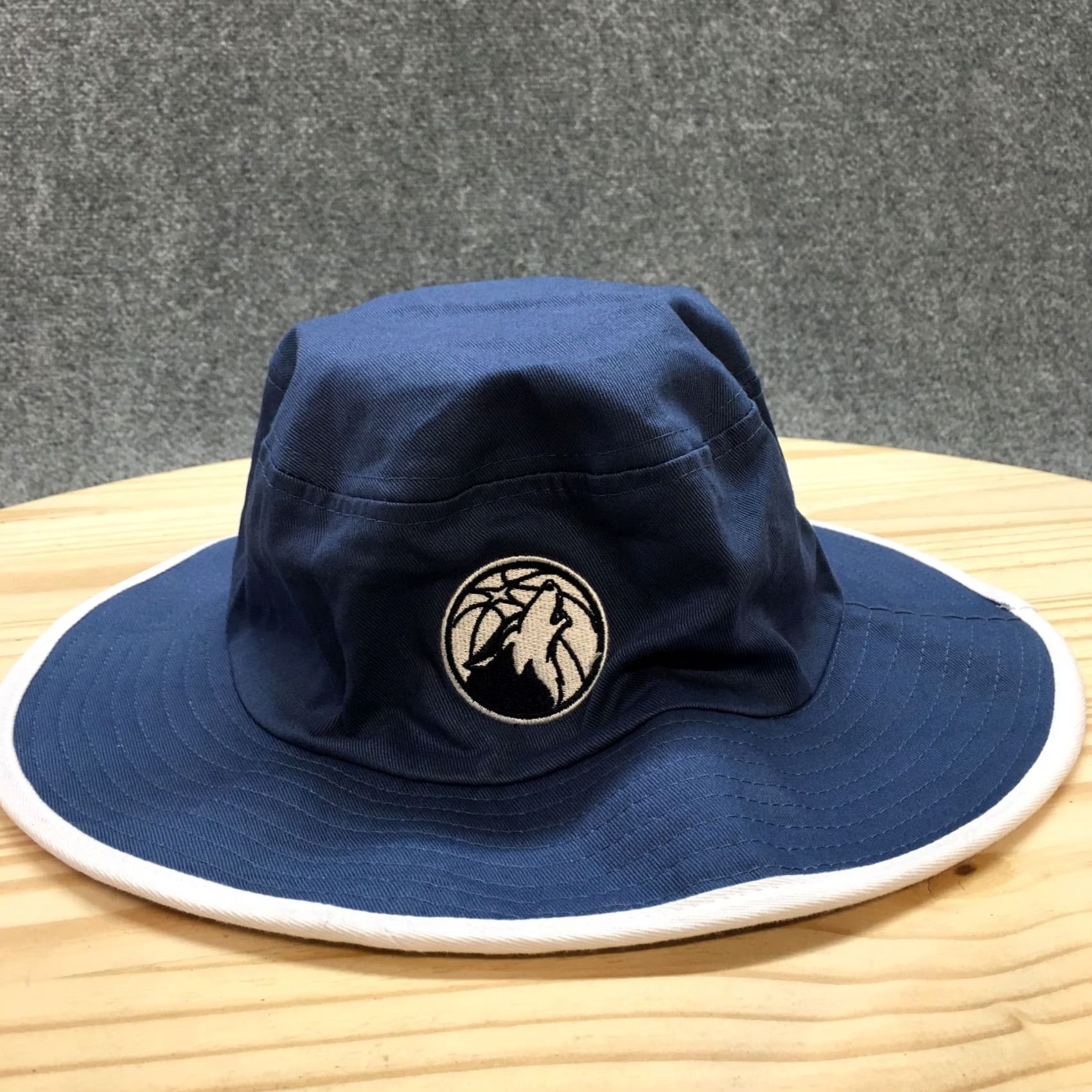 Vintage Minnesota Timberwolves Bucket Hat Mens Blue OS Fitted Wide Brim Embroidered Logo Size ONE SIZE - 7 Thumbnail