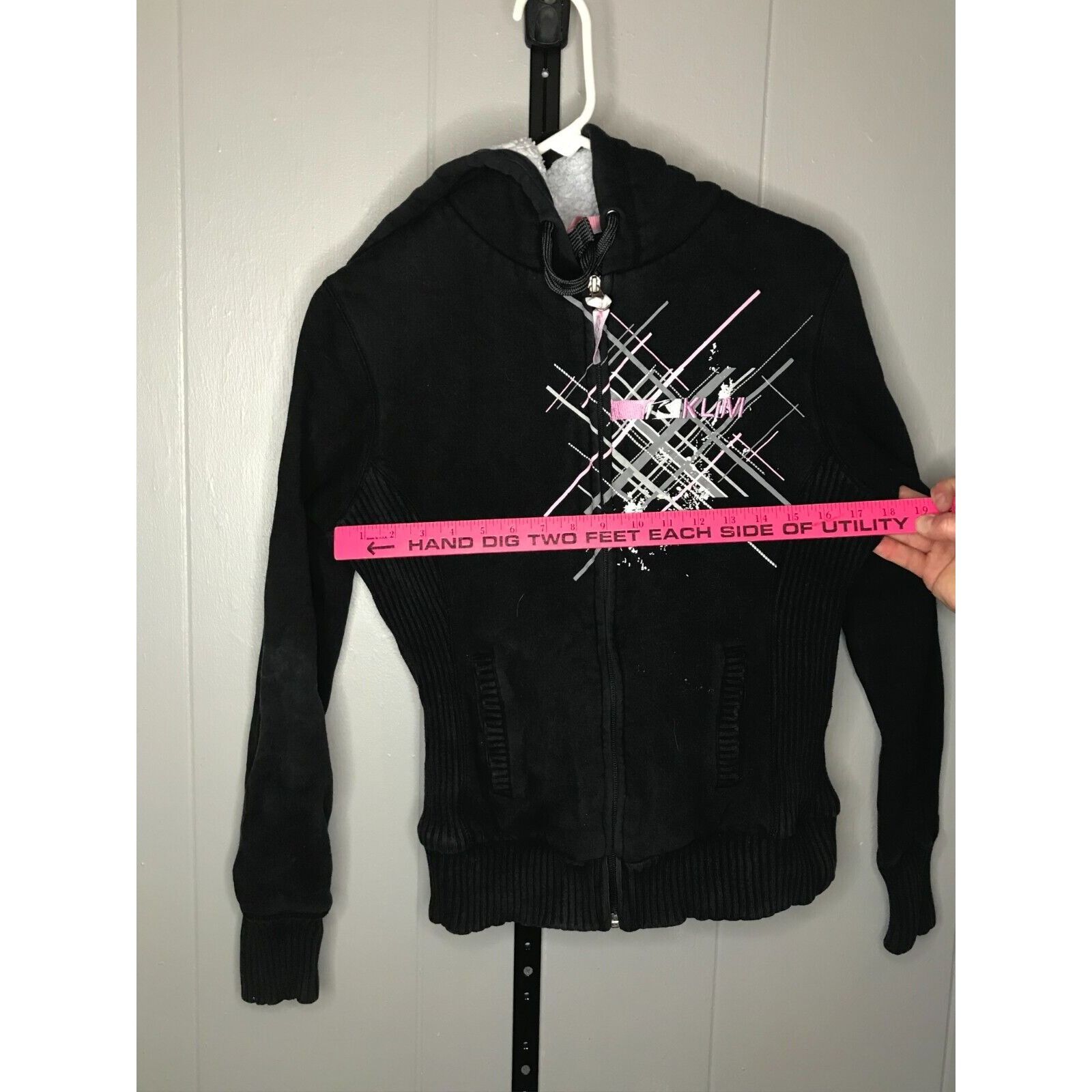 Vintage Klim Jacket Women's Small Grey Pink Hoodie Coat Sherpa Lined Size S / US 4 / IT 40 - 8 Thumbnail