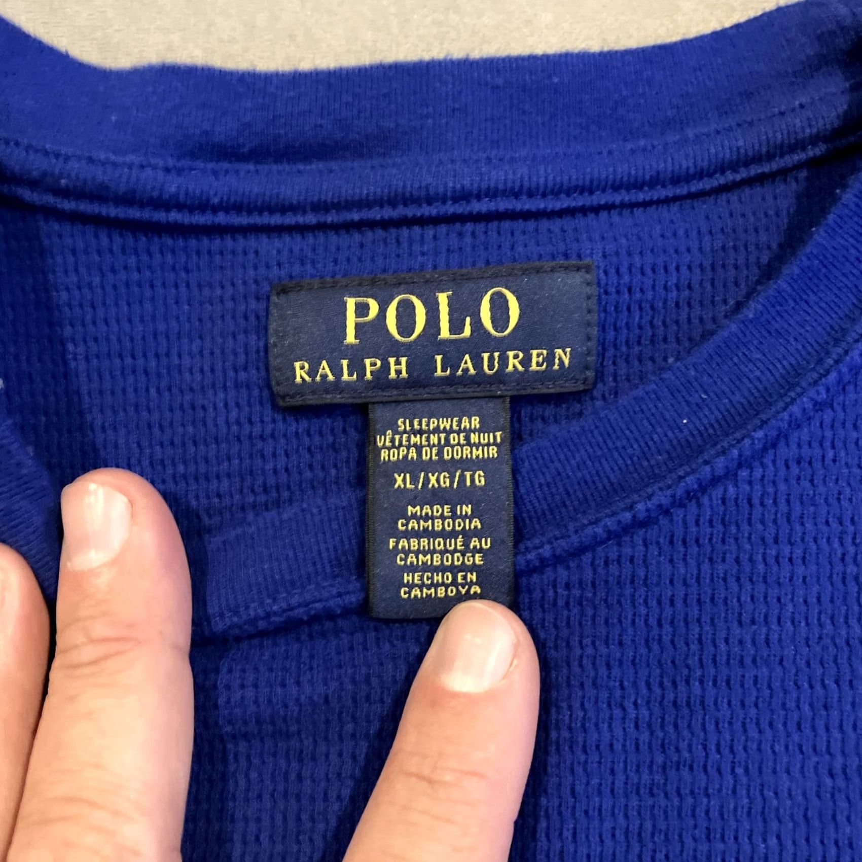Ralph Lauren Polo Ralph Lauren - Long Sleeve Thermal Shirt - Embroidered Bear - Blue - L - Cotton Blend - Knit - Regular Fit - T-Shirt - Men Size US L / EU 52-54 / 3 - 3 Thumbnail