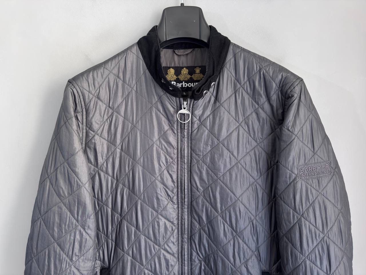 Barbour Barbour International Men's Dark Grey Quilted Jacket, Size L Size US L / EU 52-54 / 3 - 3 Thumbnail