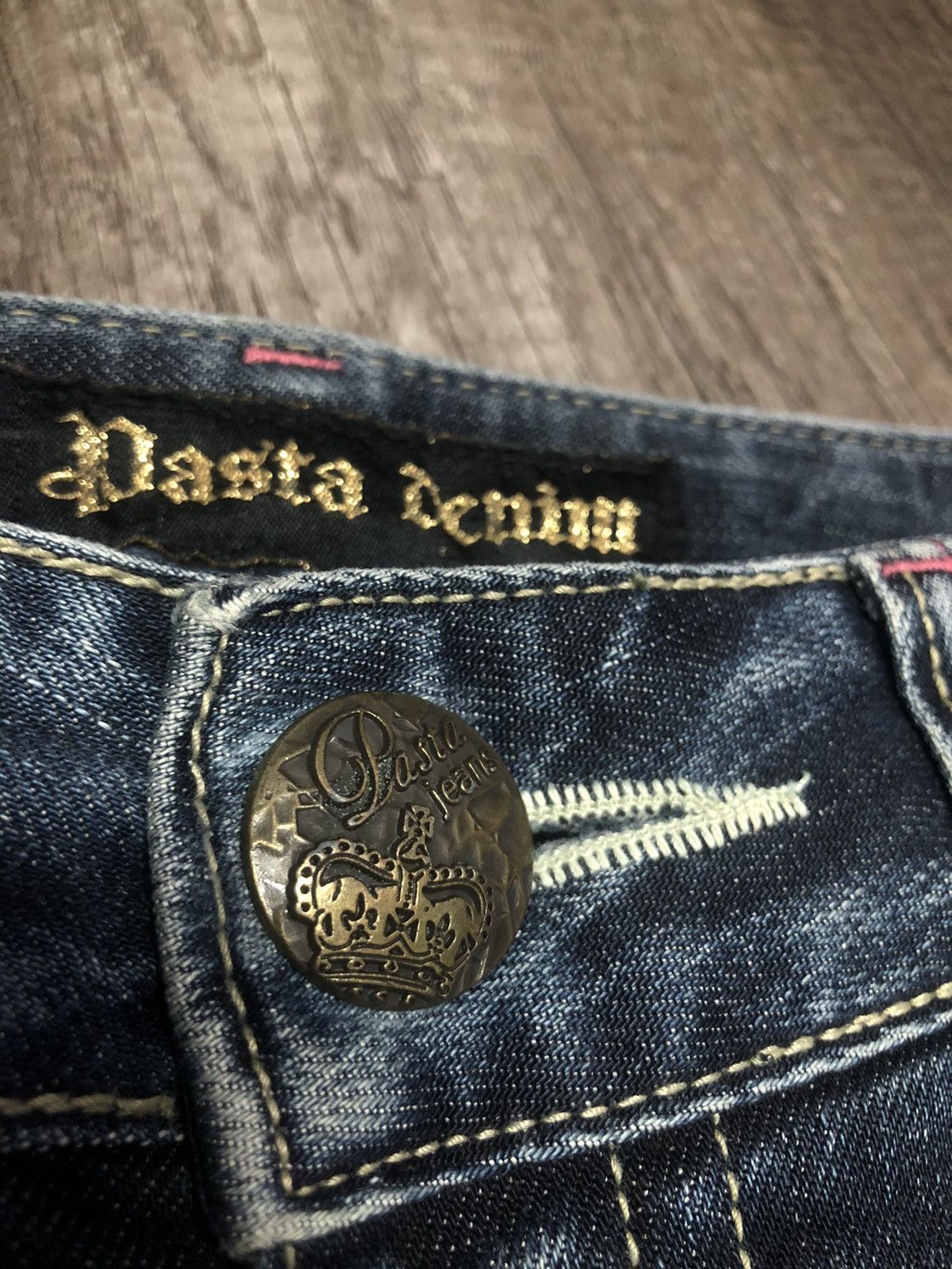 Japanese Brand Pasta Denim Jeans Flower Patch Size 29" - 10 Thumbnail