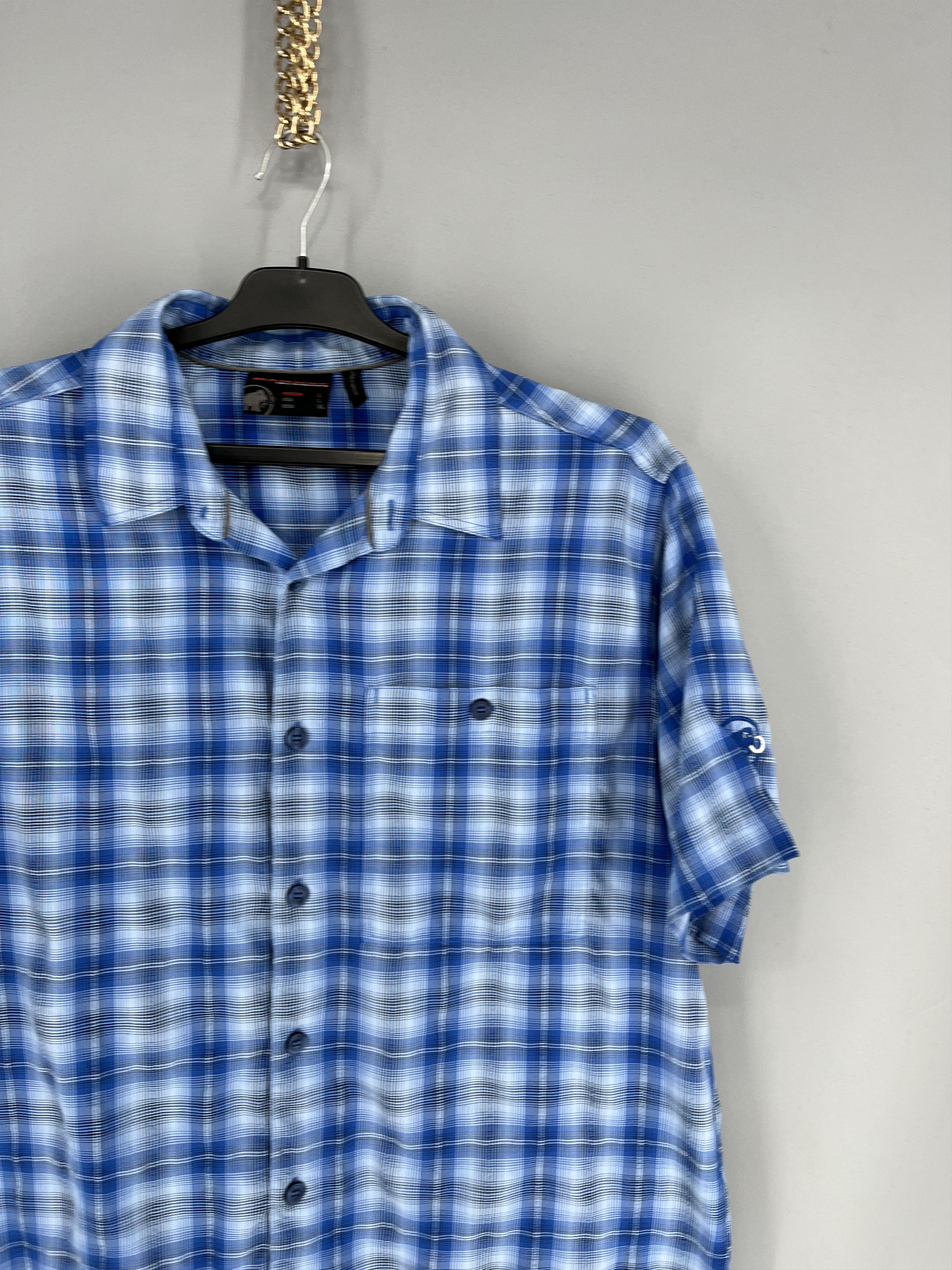Mammut Mammut Mens L Blue Plaid Short Sleeve Button Up Shirt Shirt Size US L / EU 52-54 / 3 - 5 Thumbnail