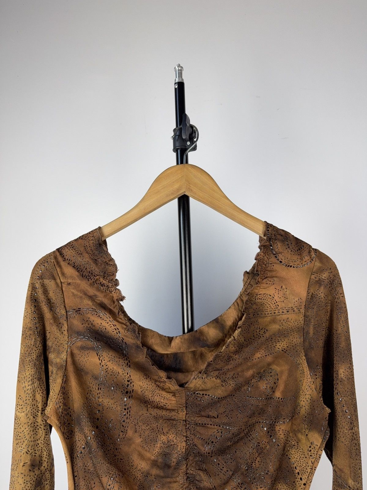 Vintage Sexy Darkness Avant Garde Punk Emo Mesh Top Blouse Opium Y2k Size L / US 10 / IT 46 - 3 Thumbnail