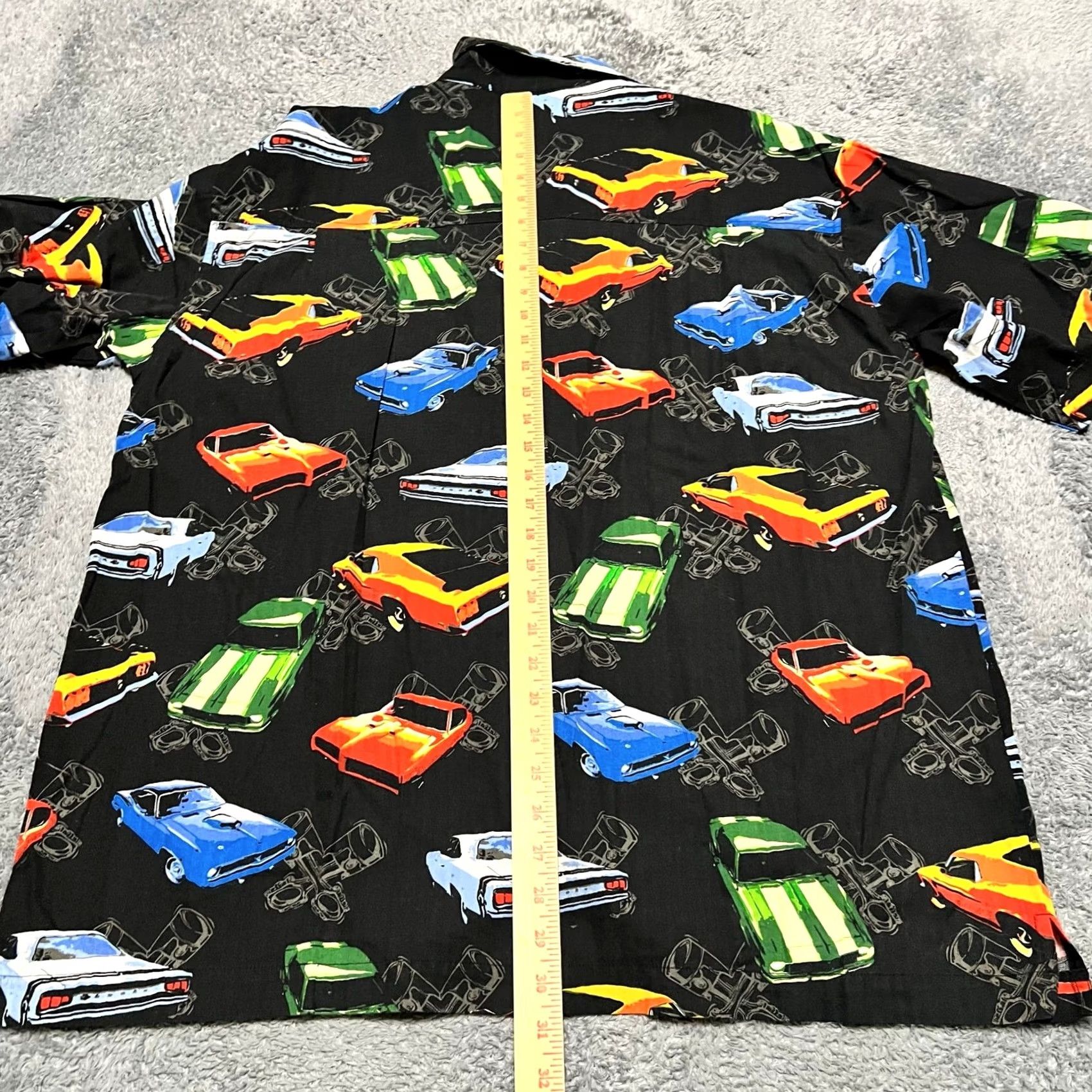 Vintage David Carey Originals Black XL Regular Button Up Classic Cars Print Size US XL / EU 56 / 4 - 5 Thumbnail