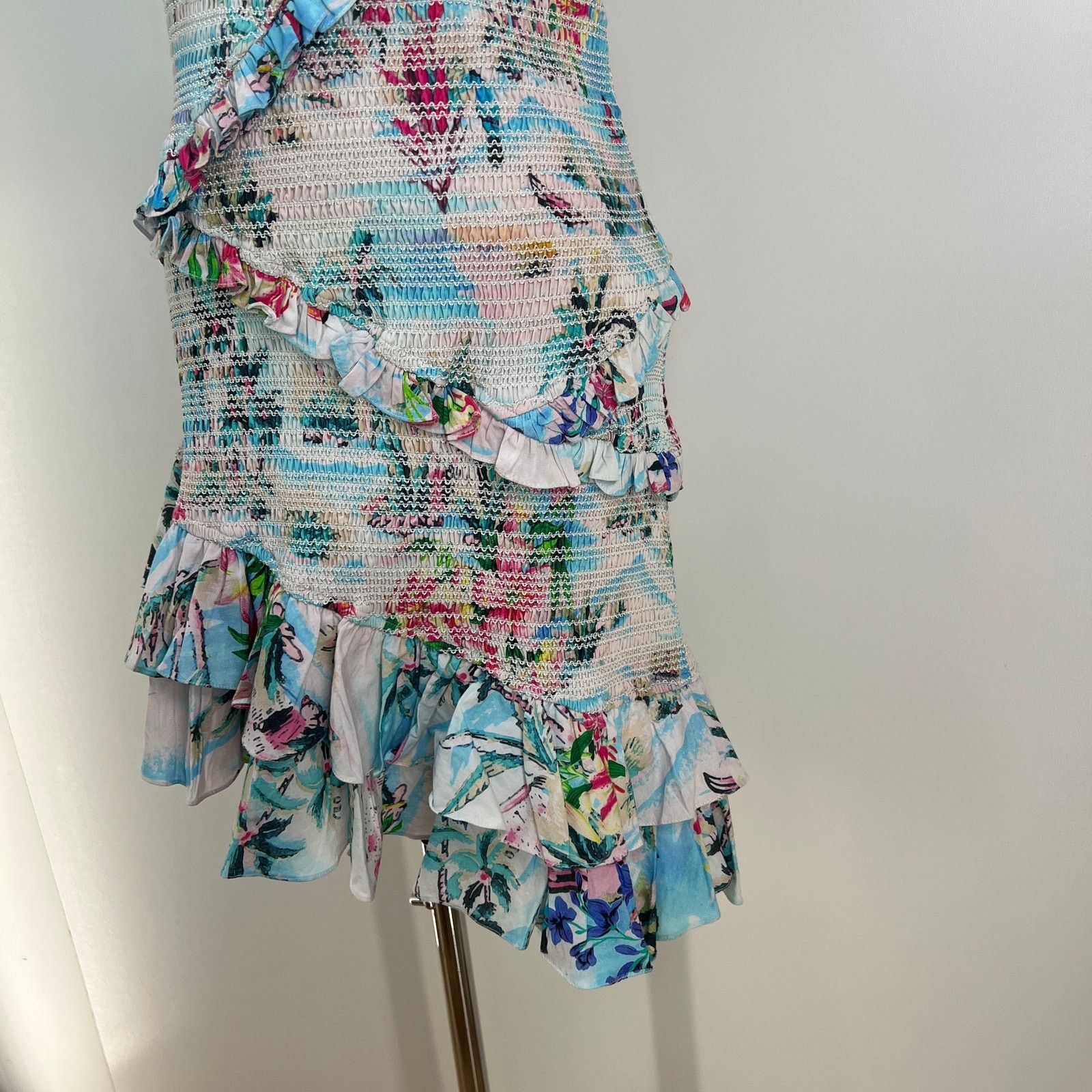 Rococo Sand Rococo Sand Sunset Smocked Mini Dress Printed Bodycon Size M / US 6-8 / IT 42-44 - 9 Thumbnail