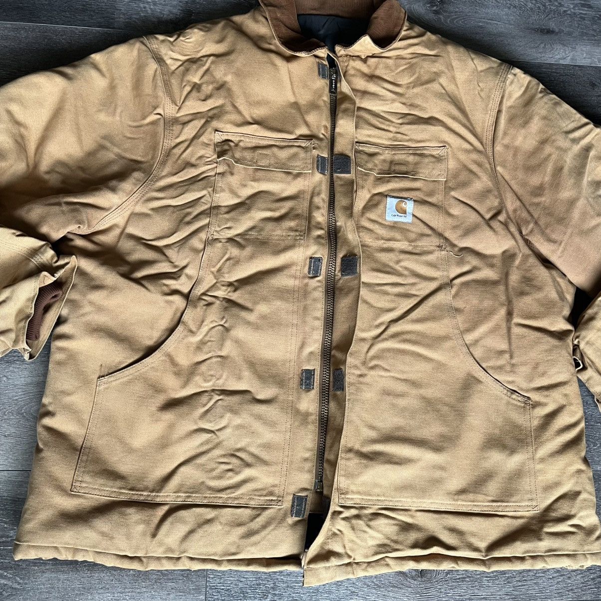 Carhartt × Vintage Vintage 90s Carhartt Tan Quilted Chore Arctic Jacket Canvas Size US XXL / EU 58 / 5 - 11 Thumbnail