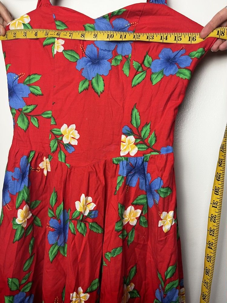 Vintage Vintage 1980’s Royal Creations Red Hawaiian Floral Dress Size M / US 6-8 / IT 42-44 - 7 Thumbnail