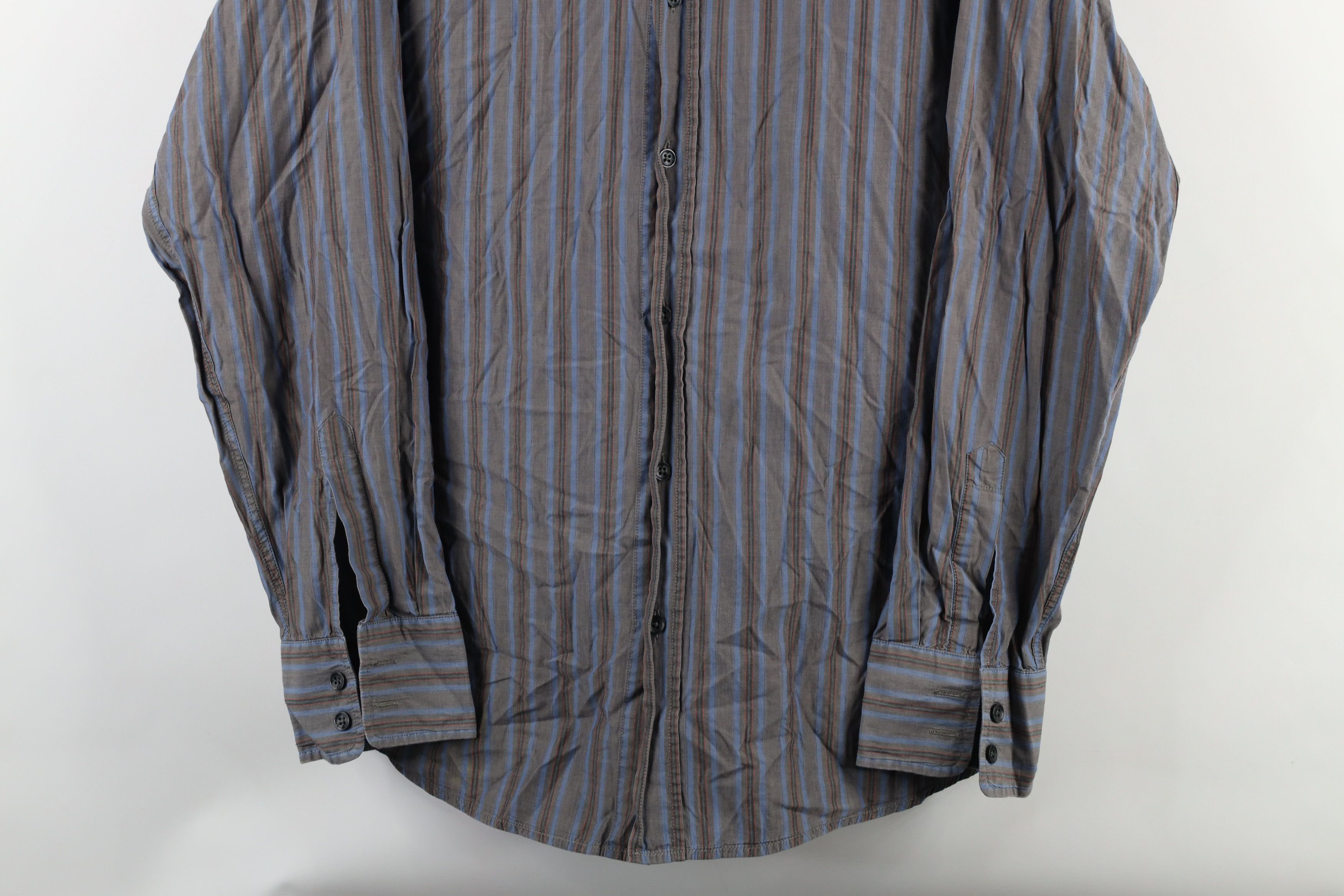Hugo Boss × Vintage Hugo Boss Bodyline Striped Collared Button Shirt Cotton Size US L / EU 52-54 / 3 - 3 Thumbnail