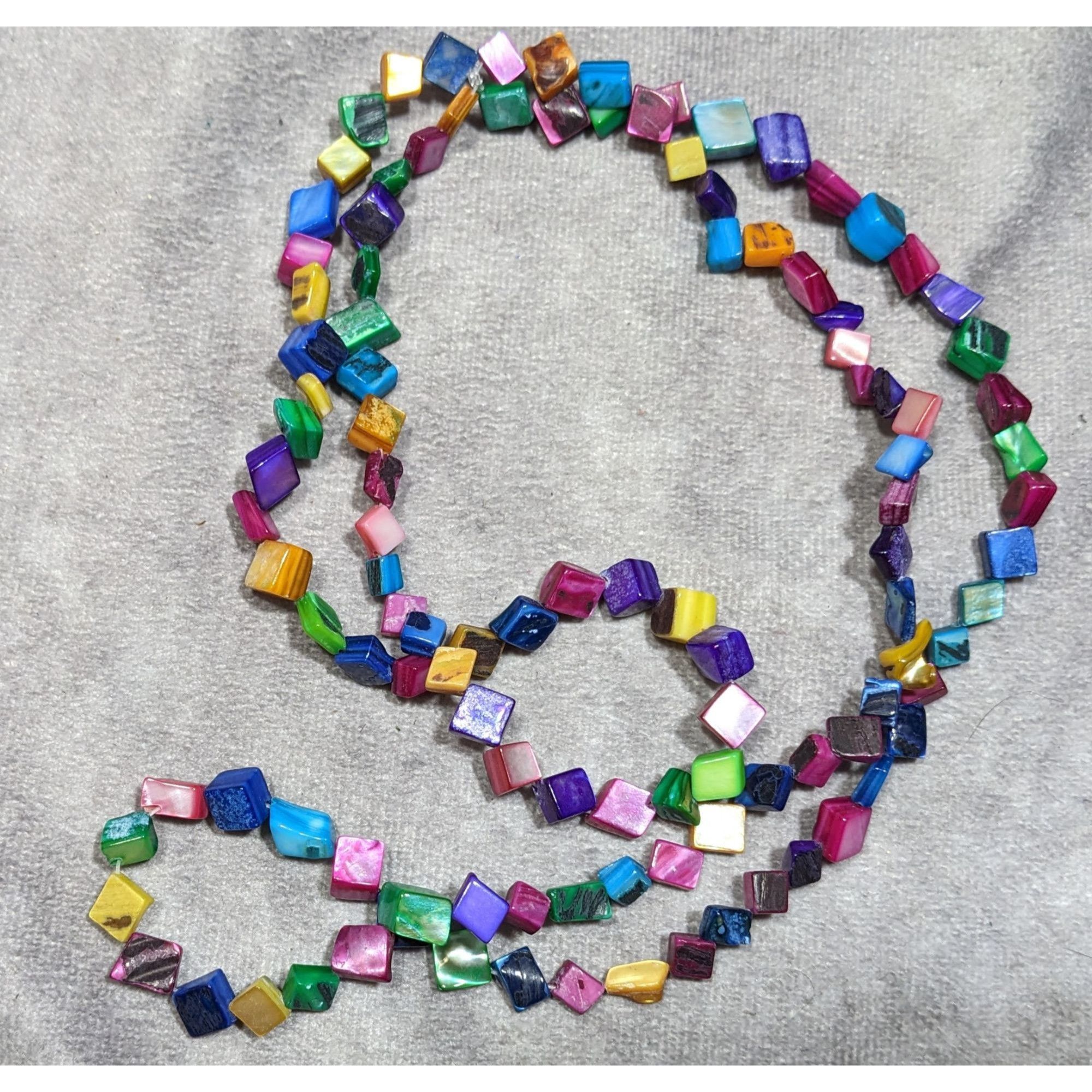 Other Rainbow Dyed Square Shell Chip Beaded Necklace Size ONE SIZE - 6 Thumbnail