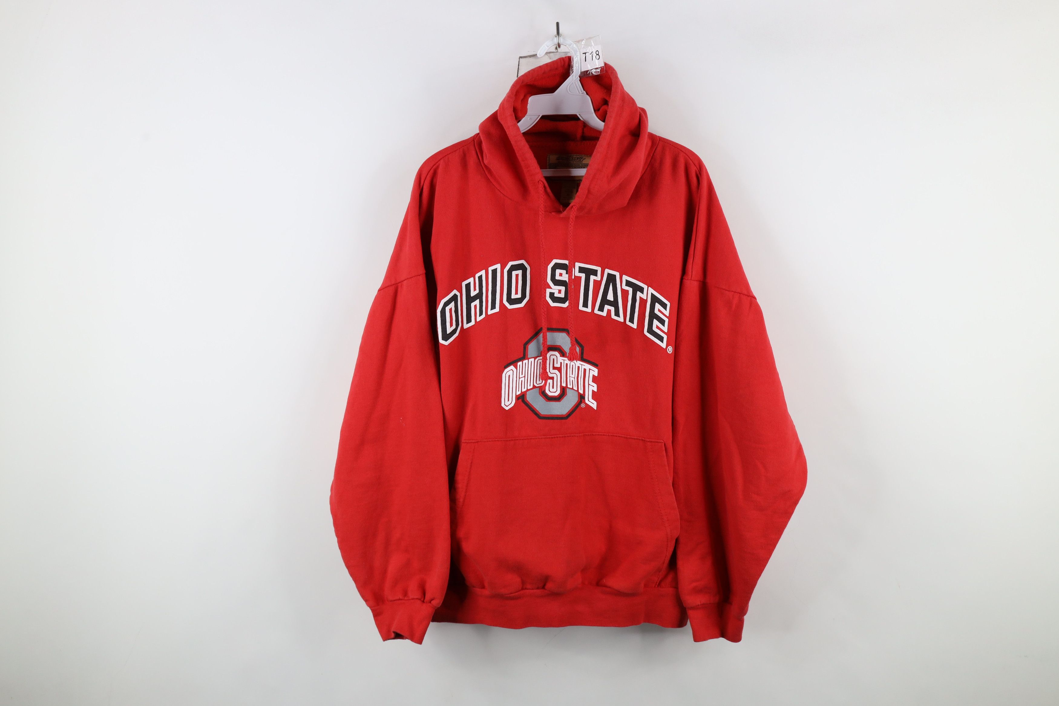 Vintage Vintage 90s Ohio State University Hoodie Sweatshirt Red Size US XL / EU 56 / 4 - 1 Thumbnail
