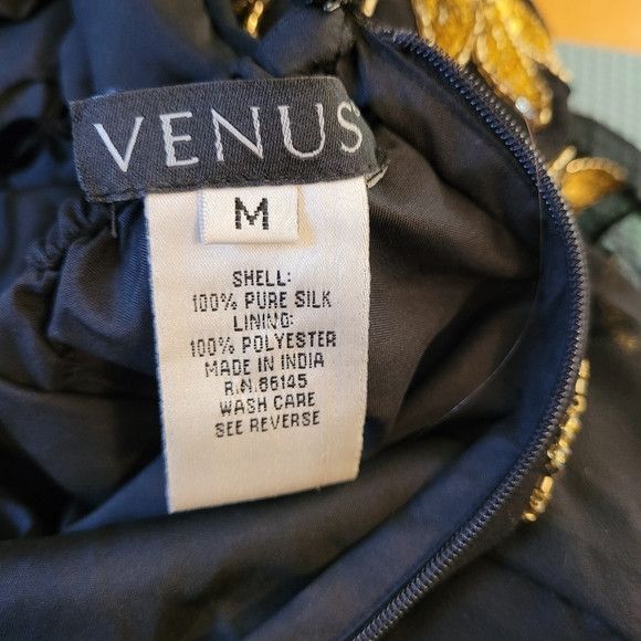 Other Venus vintage 100% silk golden embellished black dress - M Size M / US 6-8 / IT 42-44 - 5 Thumbnail
