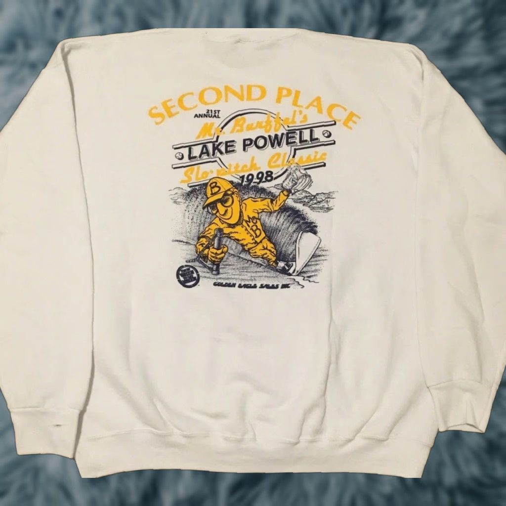 Budweiser VINTAGE Budweiser Lake Powell Baseball Sweatshirt Hoodie Mens 2XL White 90s Grunge Beer Bar Size US XXL / EU 58 / 5 - 1 Thumbnail