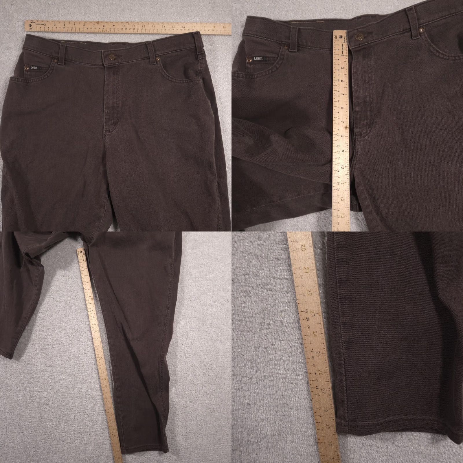 Lee VINTAGE Lee Riders Jeans Womens 18 Dark Brown Relaxed Fit Tapered Leg Denim Pants Size 40" / US 18 - 8 Thumbnail