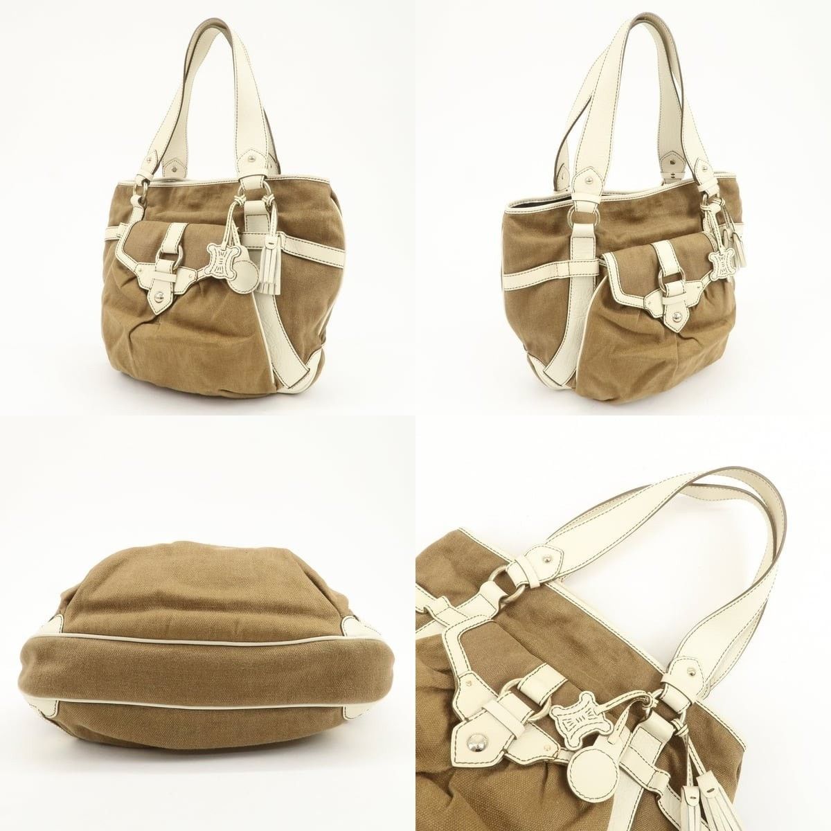 Celine Celine Macadam Canvas & Leather Shoulder Bag Brown Size ONE SIZE - 3 Thumbnail