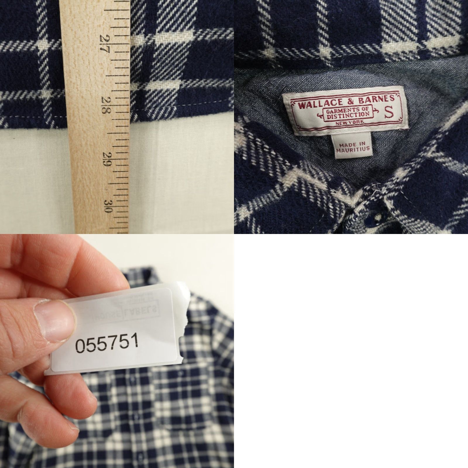 Wallace & Barnes VINTAGE Wallace & Barnes Shirt Mens Small Blue Plaid Flannel Button-Up Classic Outdoor Size US S / EU 44-46 / 1 - 8 Thumbnail