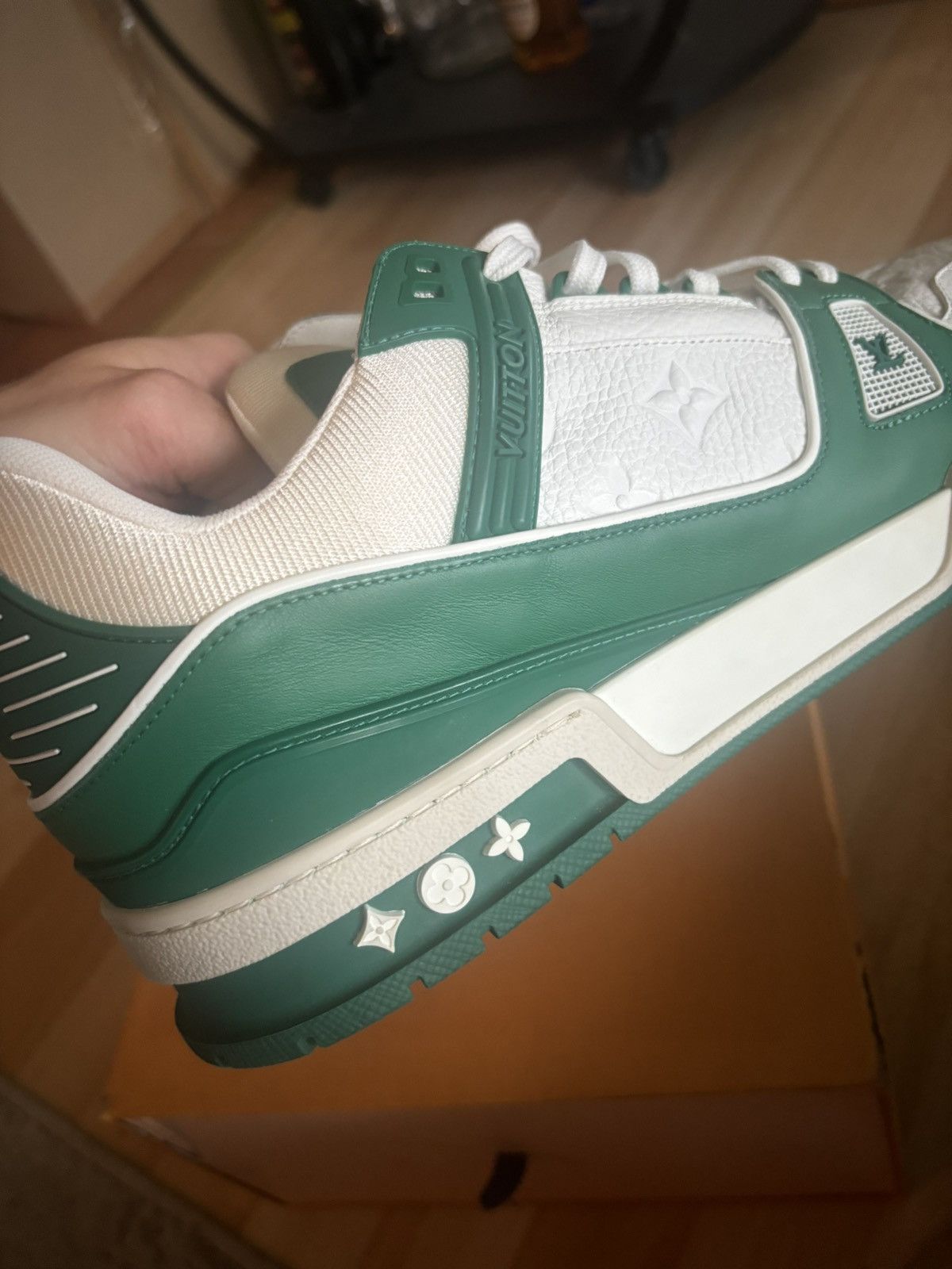 Louis Vuitton Louis Vuitton Trainer Green Monogram Denim White Size US 10 / EU 43 - 8 Thumbnail