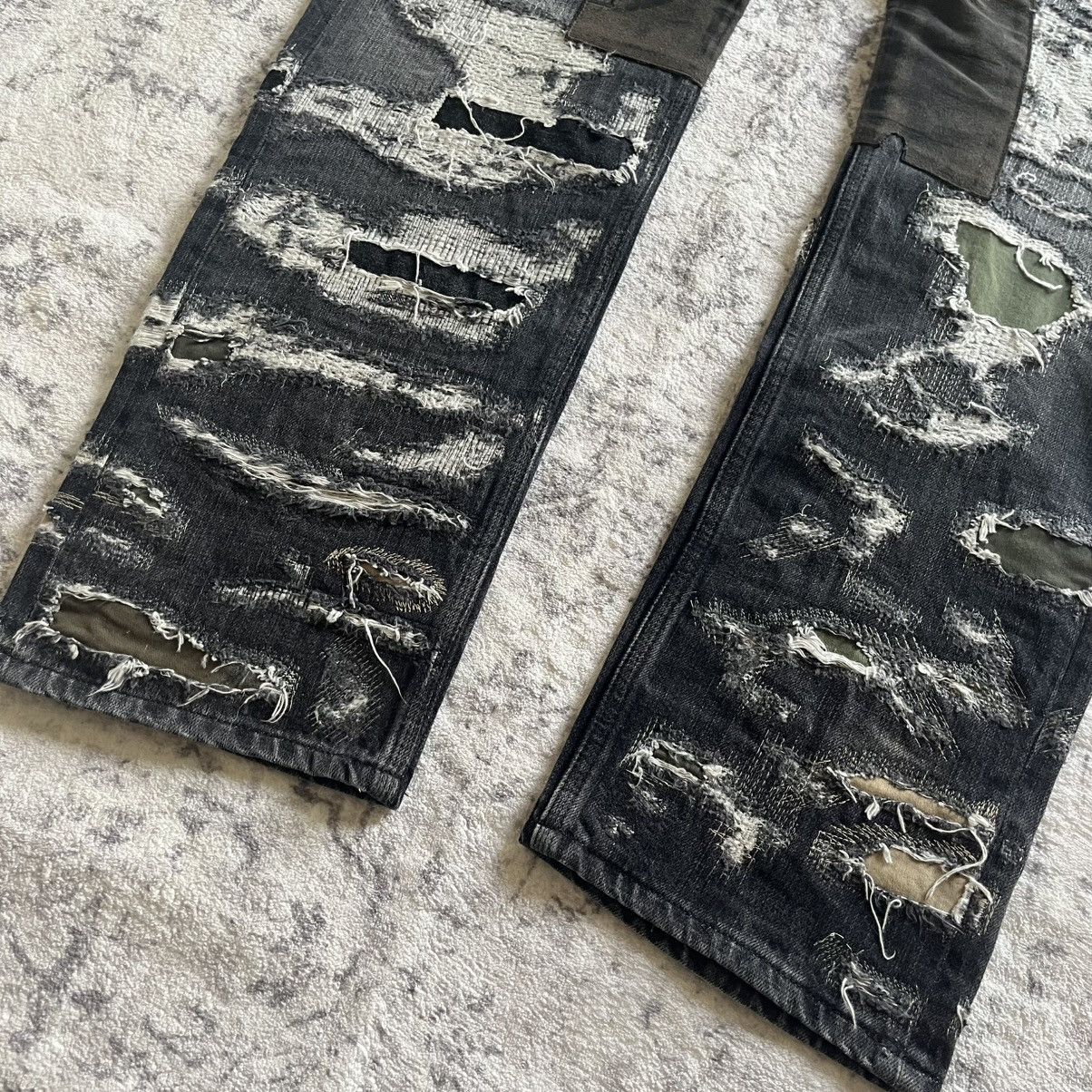 Givenchy Boro Stitched Distressed Moleskin Jeans Size 32