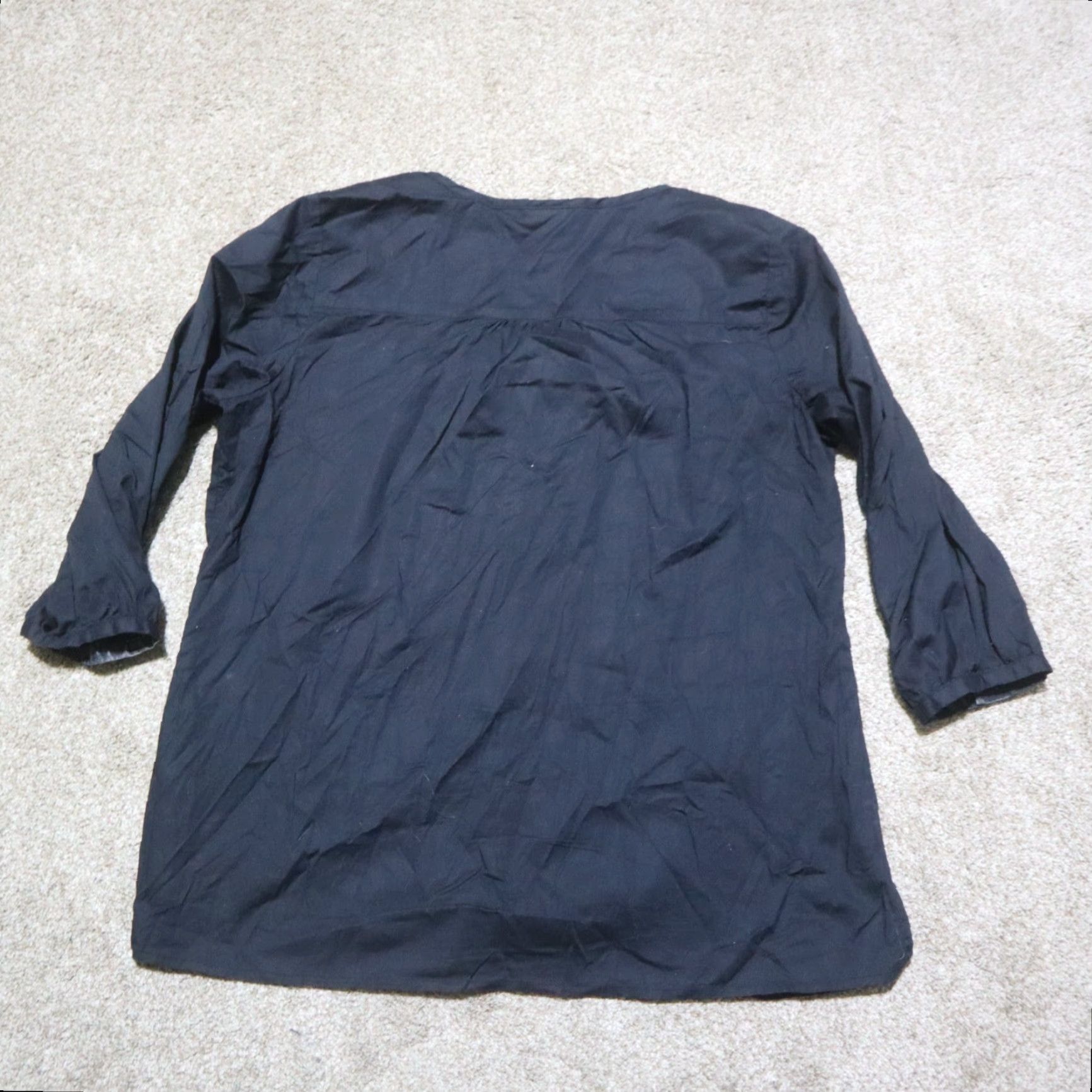 Vintage D & Co Shirt Floral Garden Black Button-Up Adult Women's M Medium 3/4 Sleeve Size M / US 6-8 / IT 42-44 - 5 Thumbnail